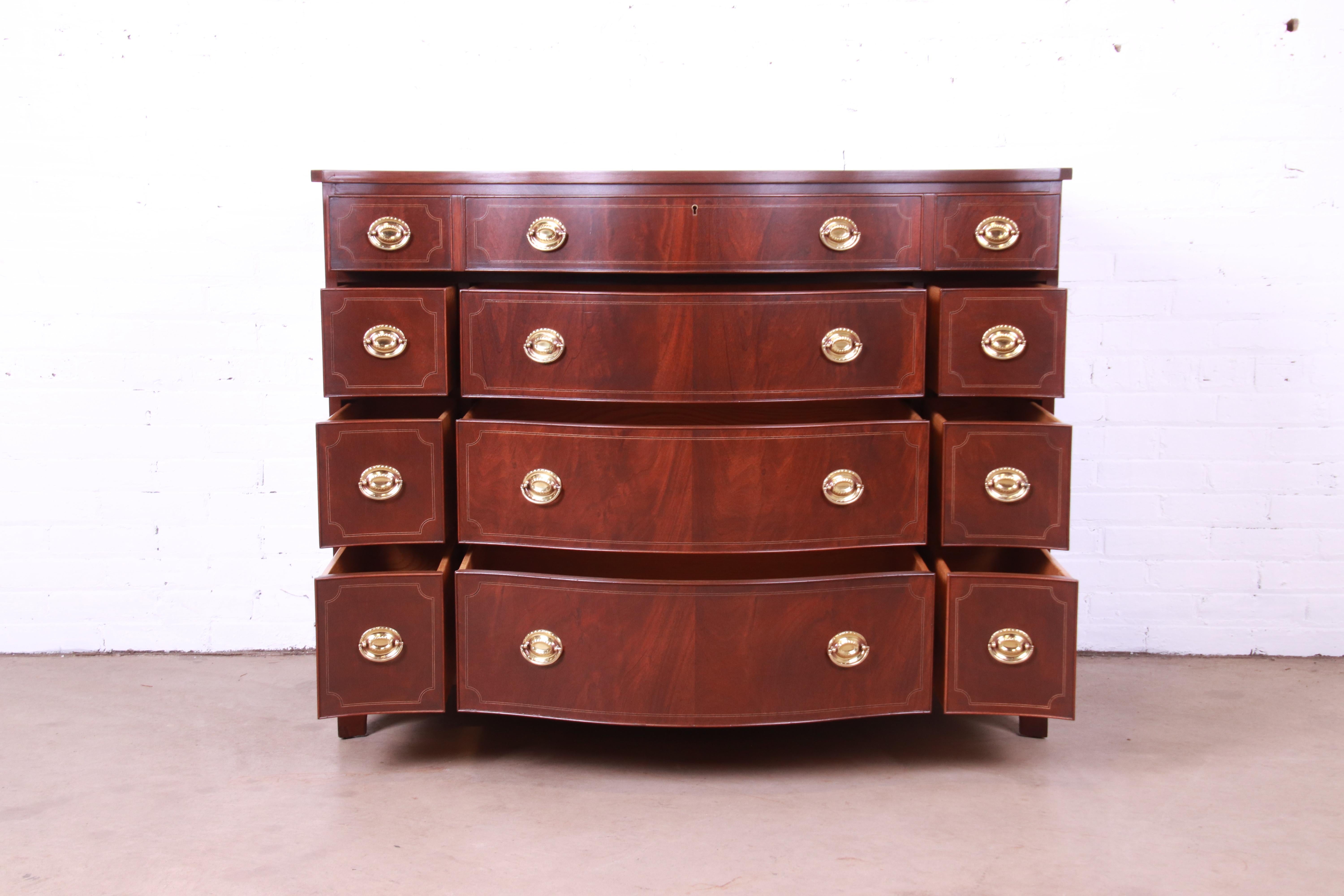 Baker Furniture Historic Charleston Georgian Inlaid Mahogany Dresser Chest 2
