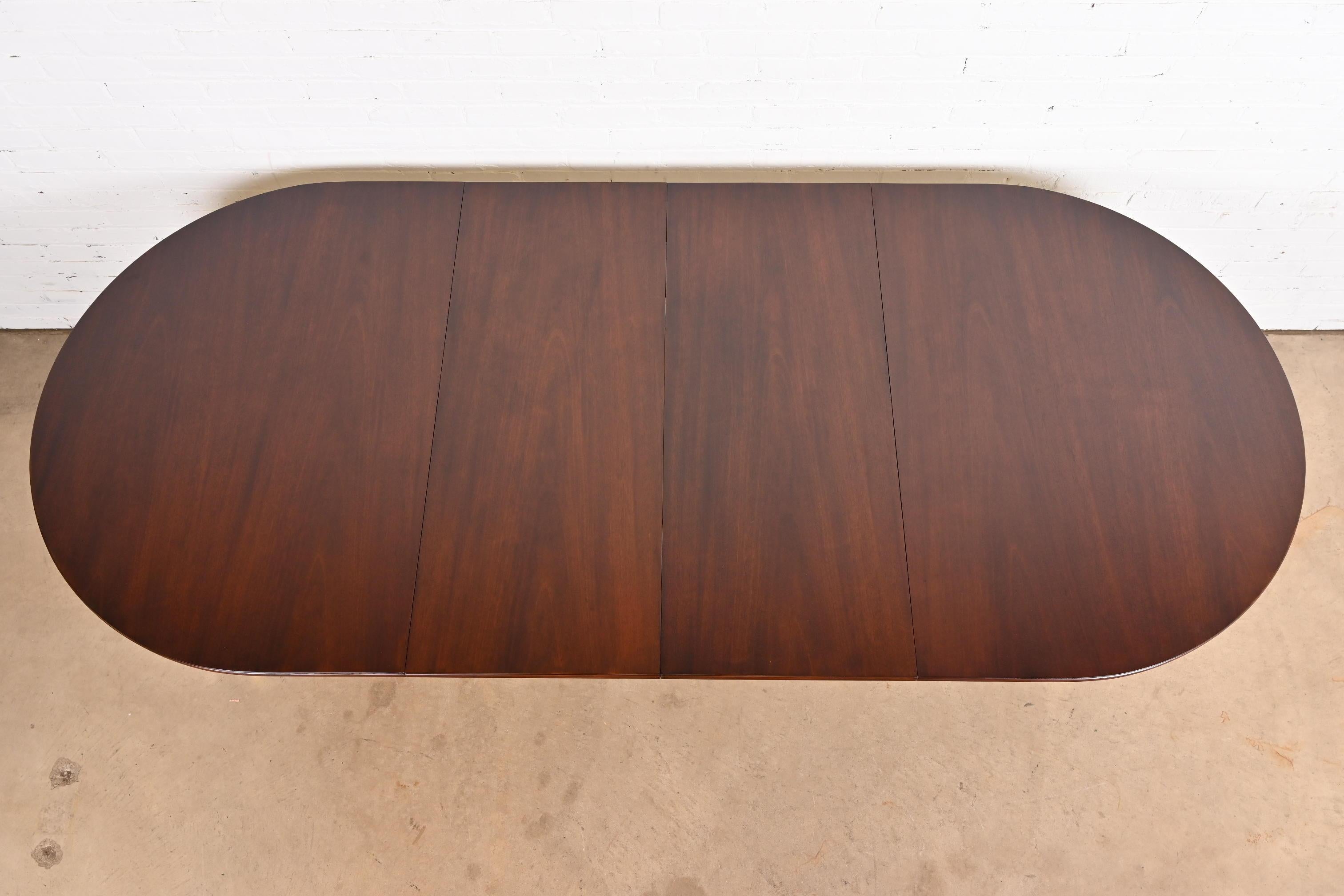 Late 20th Century Baker Furniture Historic Charleston Georgian Mahogany Double Pedestal Table