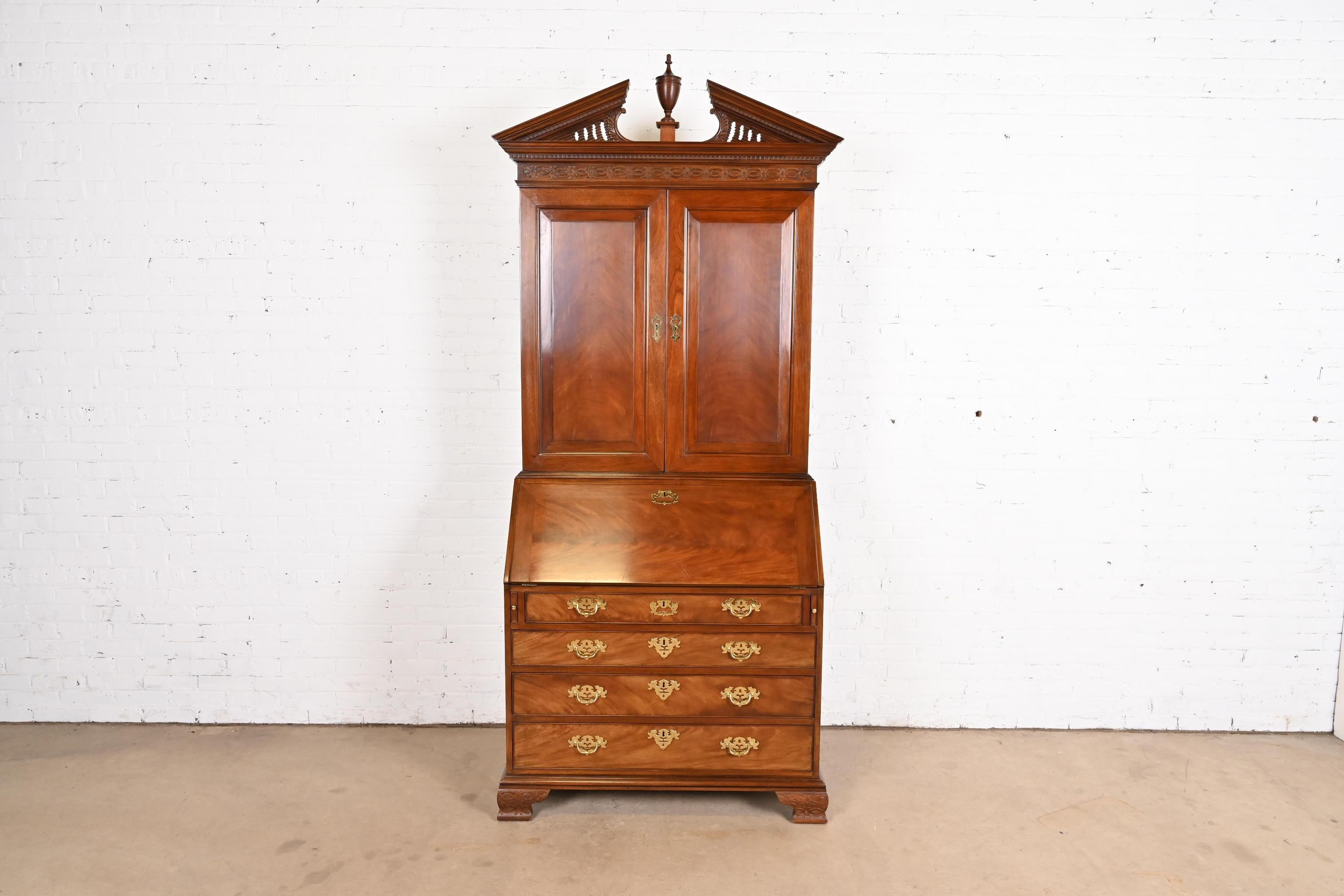 American Baker Furniture Historic Charleston Georgian Mahogany Drop Front Secretary Desk