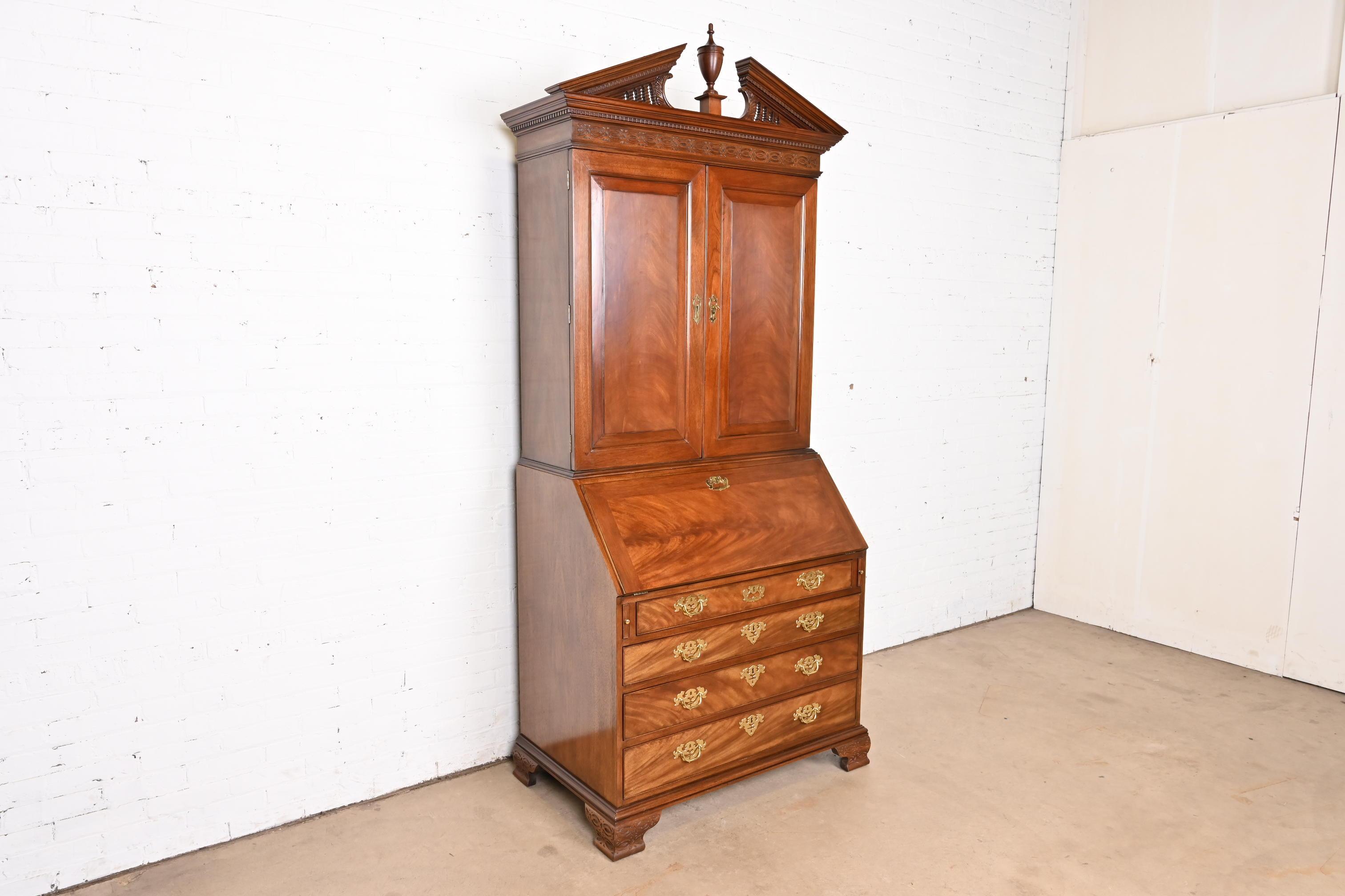 Late 20th Century Baker Furniture Historic Charleston Georgian Mahogany Drop Front Secretary Desk