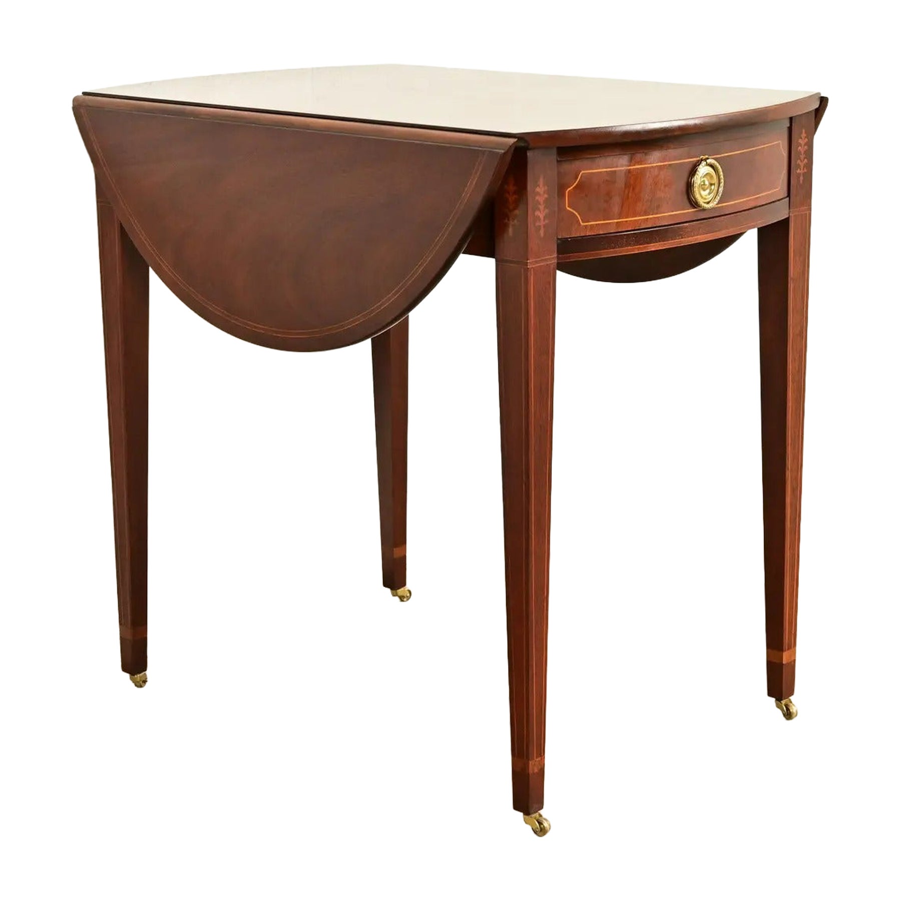 Baker Furniture Historic Charleston Georgian Mahogany Pembroke Side Table For Sale