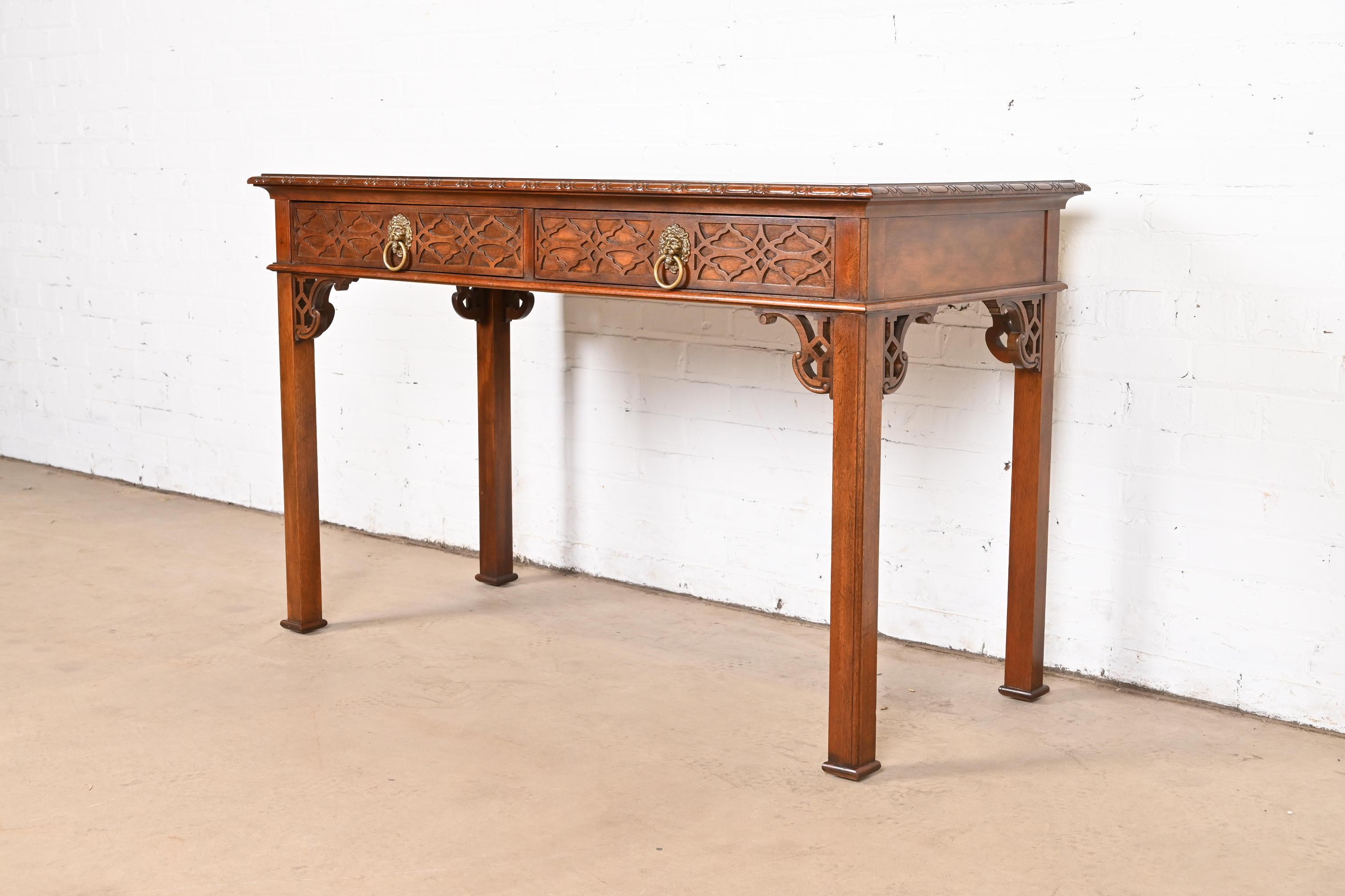 Baker Furniture Historic Charleston Georgian Mahogany Writing Desk or Console In Good Condition In South Bend, IN