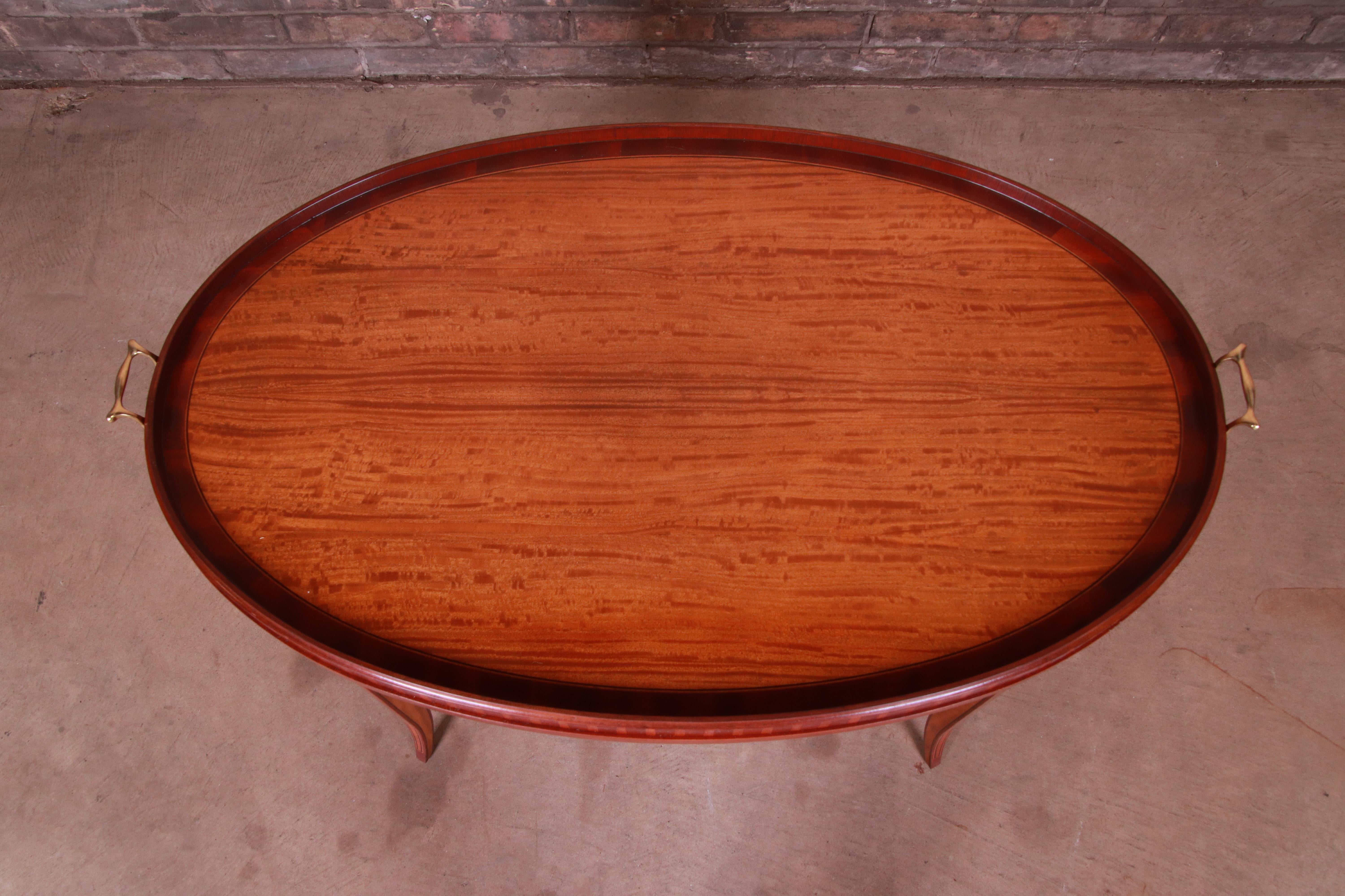 Baker Furniture Table basse historique Charleston en acajou incrusté et bois de citronnier 2