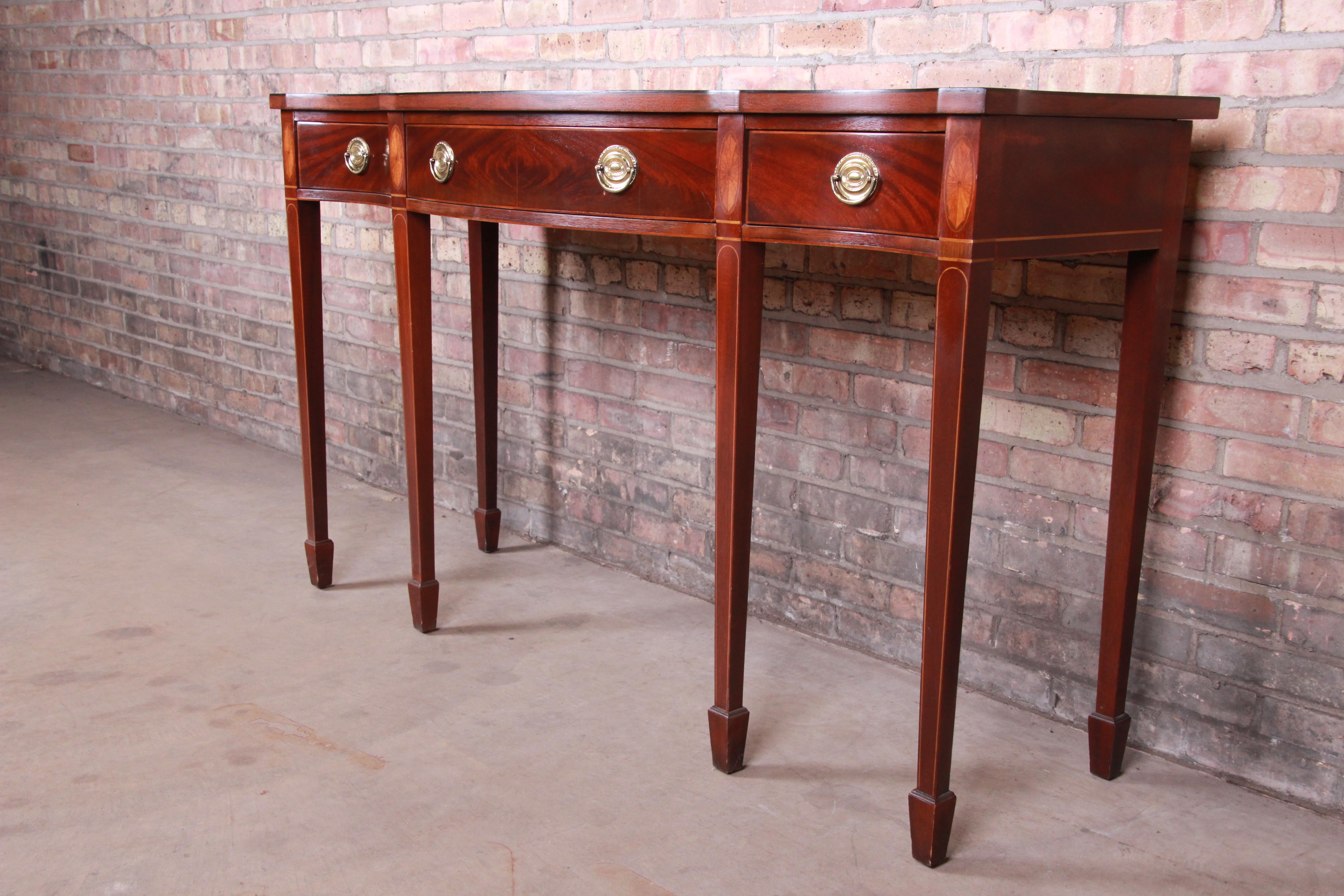 Baker Furniture Historic Charleston Inlaid Mahogany Federal Sideboard Credenza In Good Condition In South Bend, IN