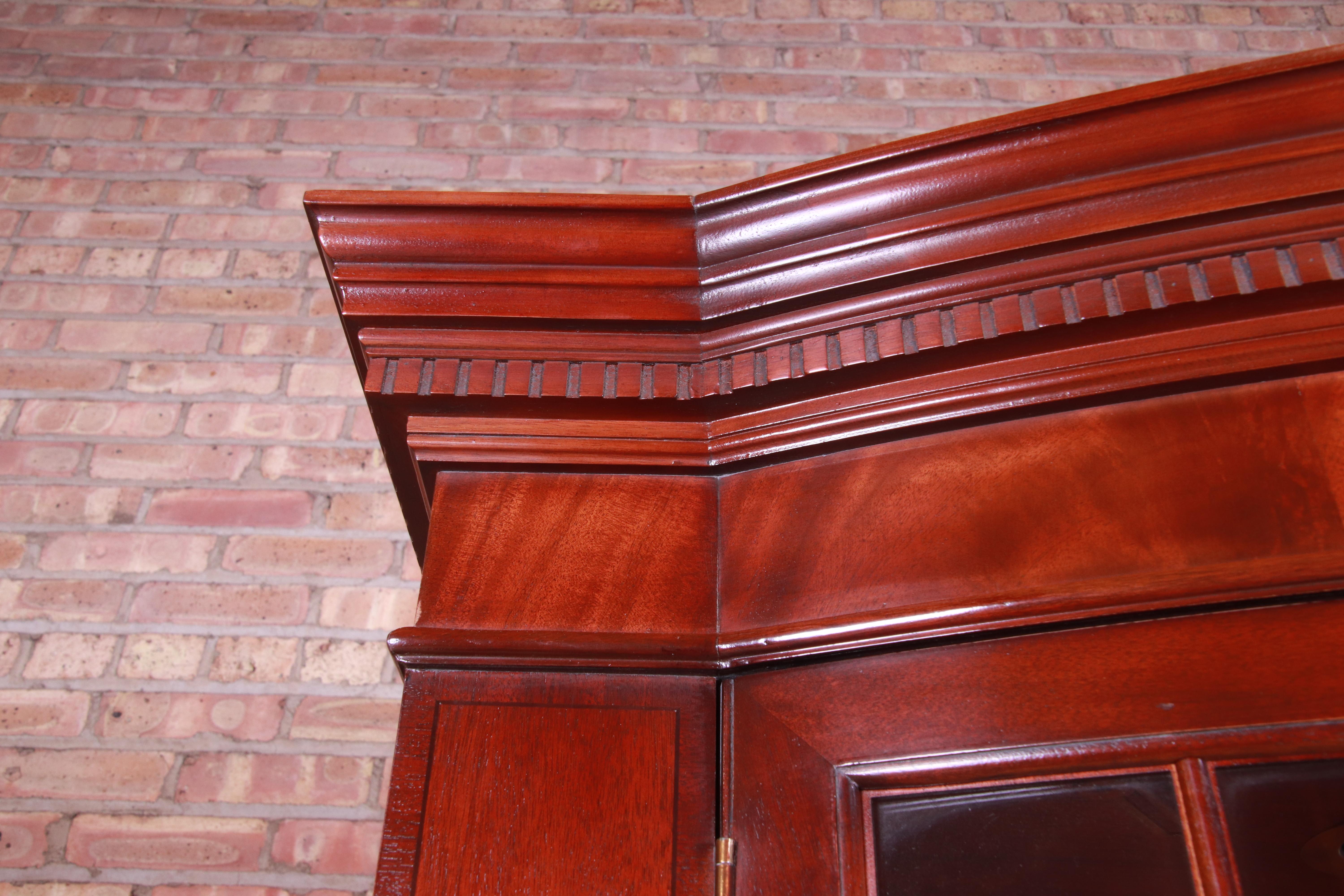Baker Furniture Historic Charleston Mahogany Breakfront Bookcase or Bar Cabinet 4