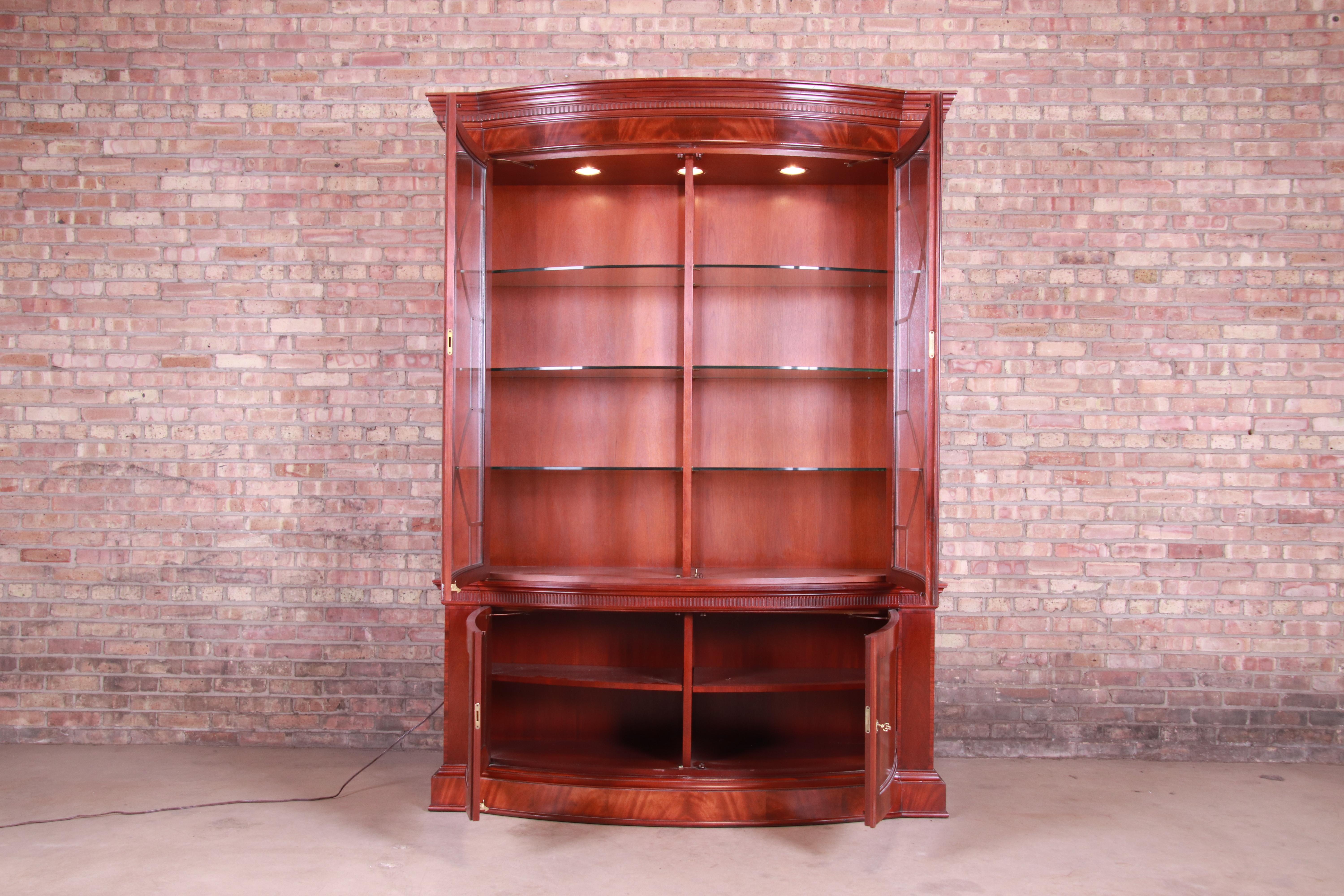Baker Furniture Historic Charleston Mahogany Breakfront Bookcase or Bar Cabinet 2