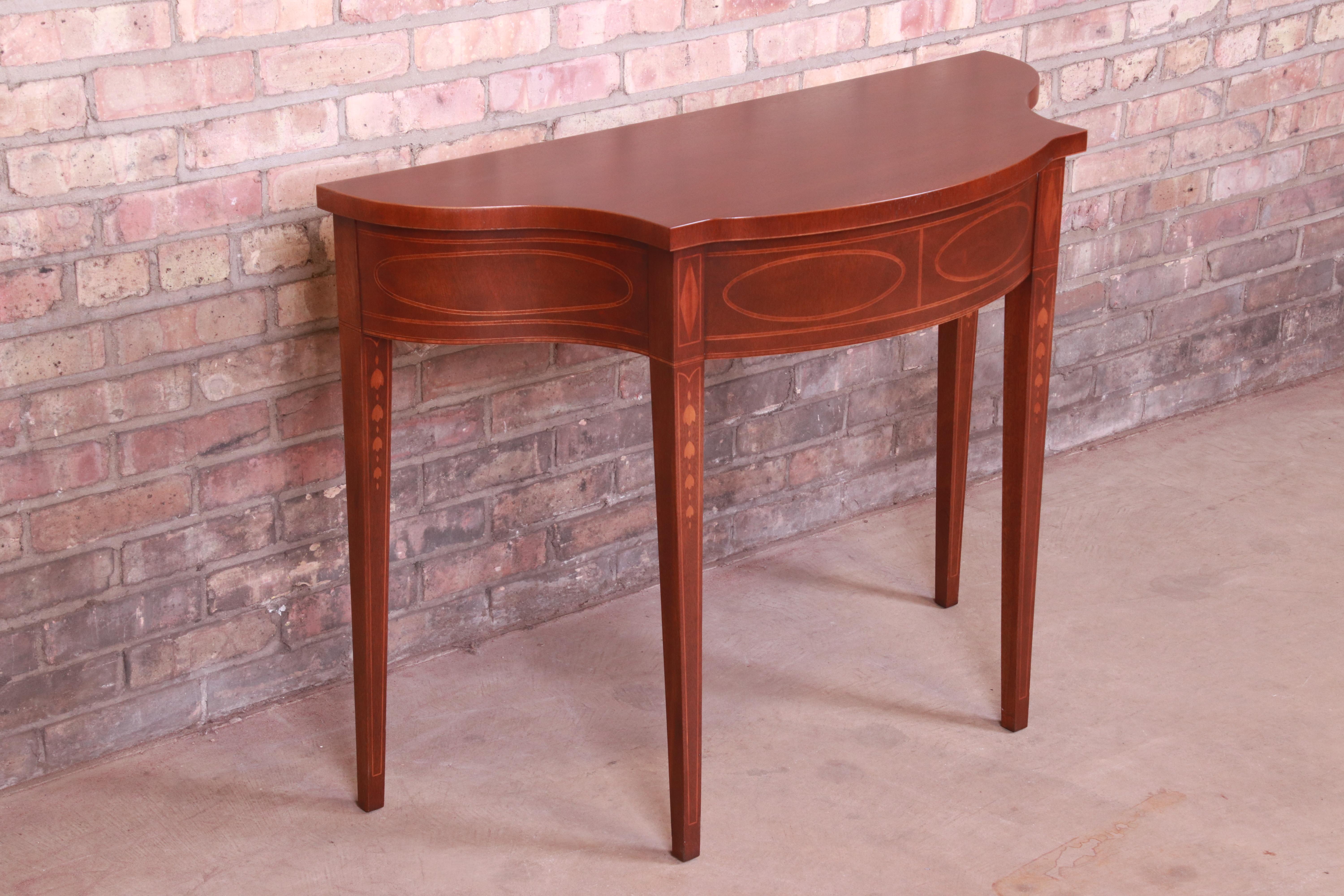 American Baker Furniture Historic Charleston Mahogany Console Table, Newly Refinished