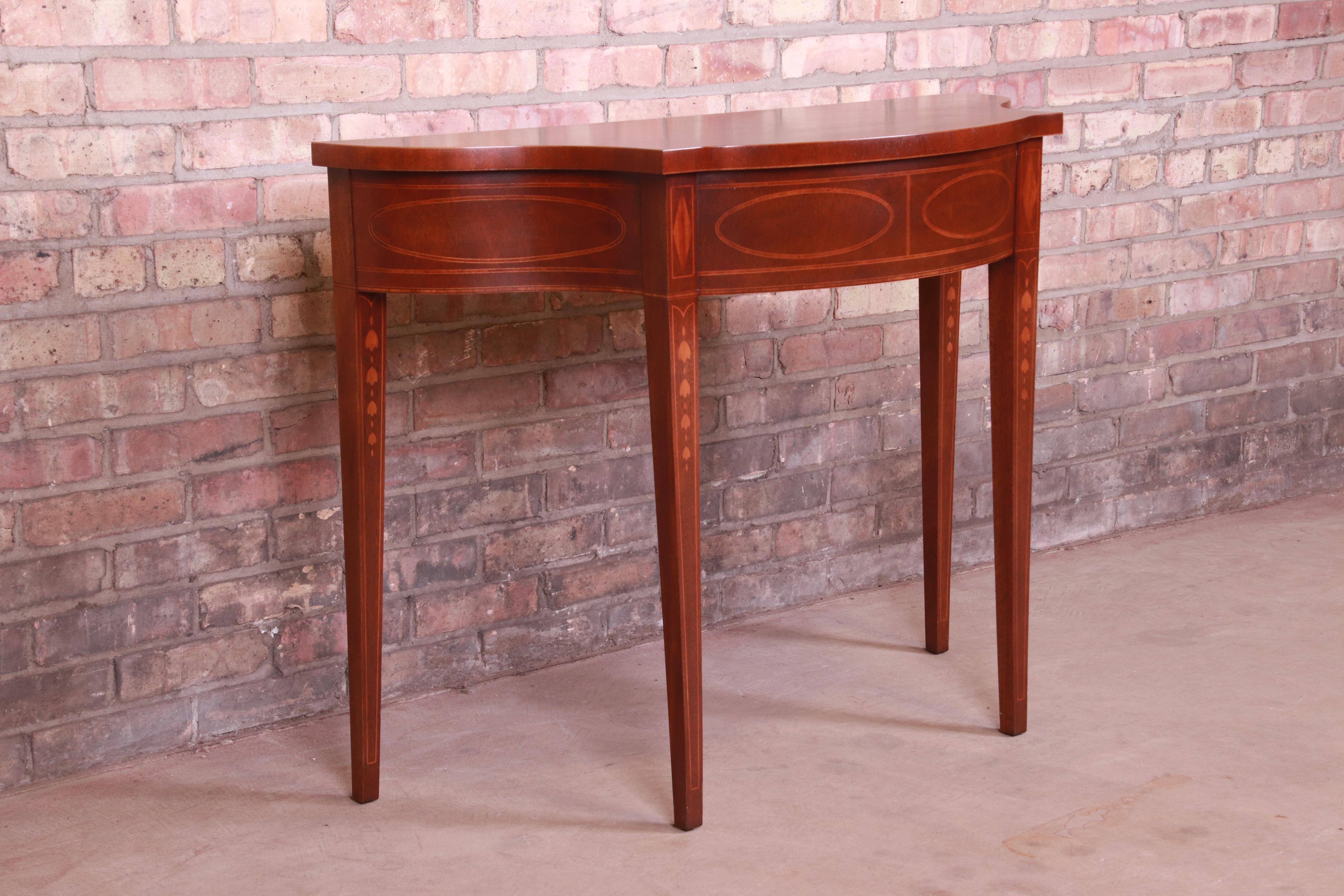 Baker Furniture Historic Charleston Mahogany Console Table, Newly Refinished In Good Condition In South Bend, IN