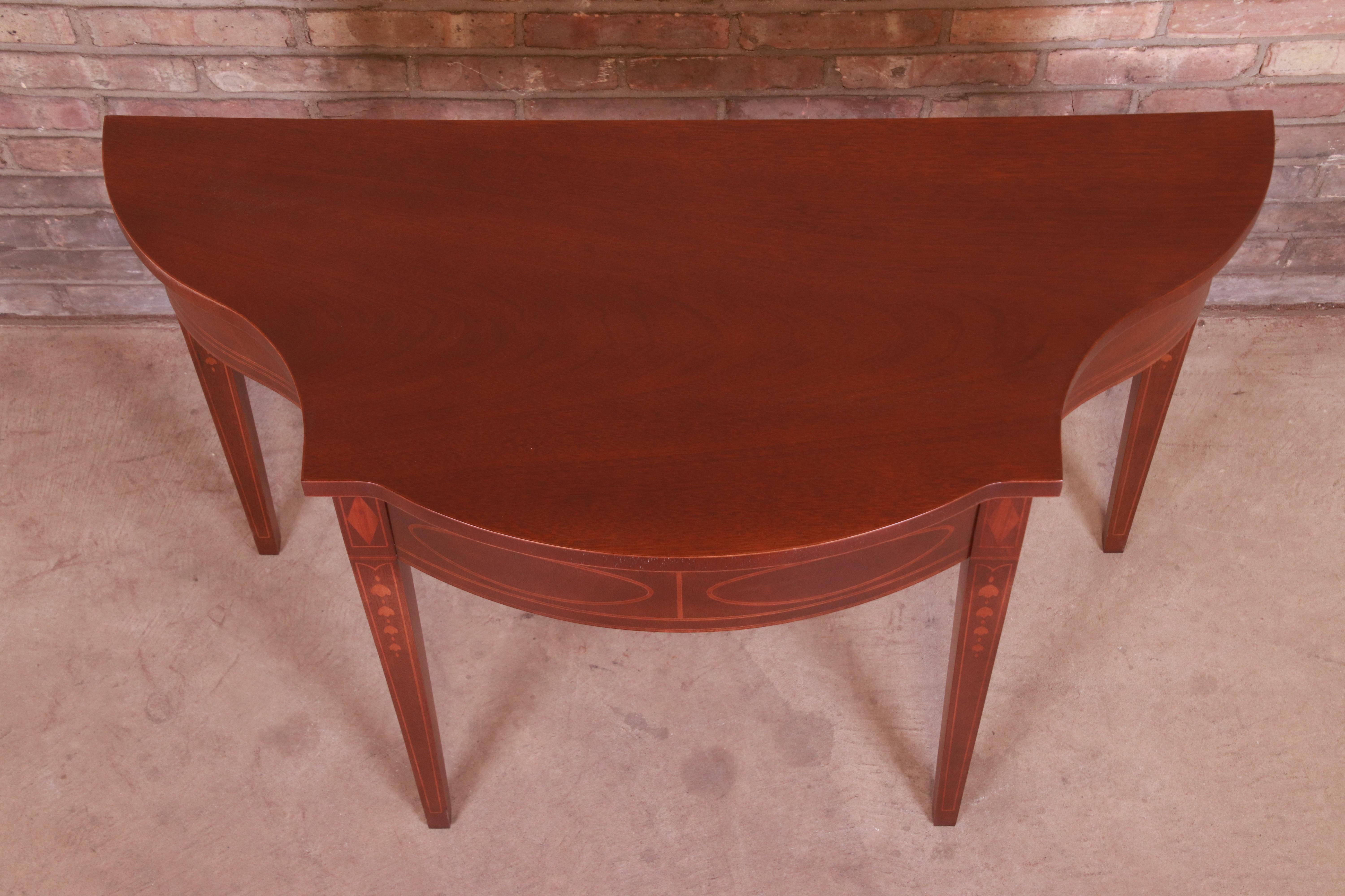 20th Century Baker Furniture Historic Charleston Mahogany Console Table, Newly Refinished