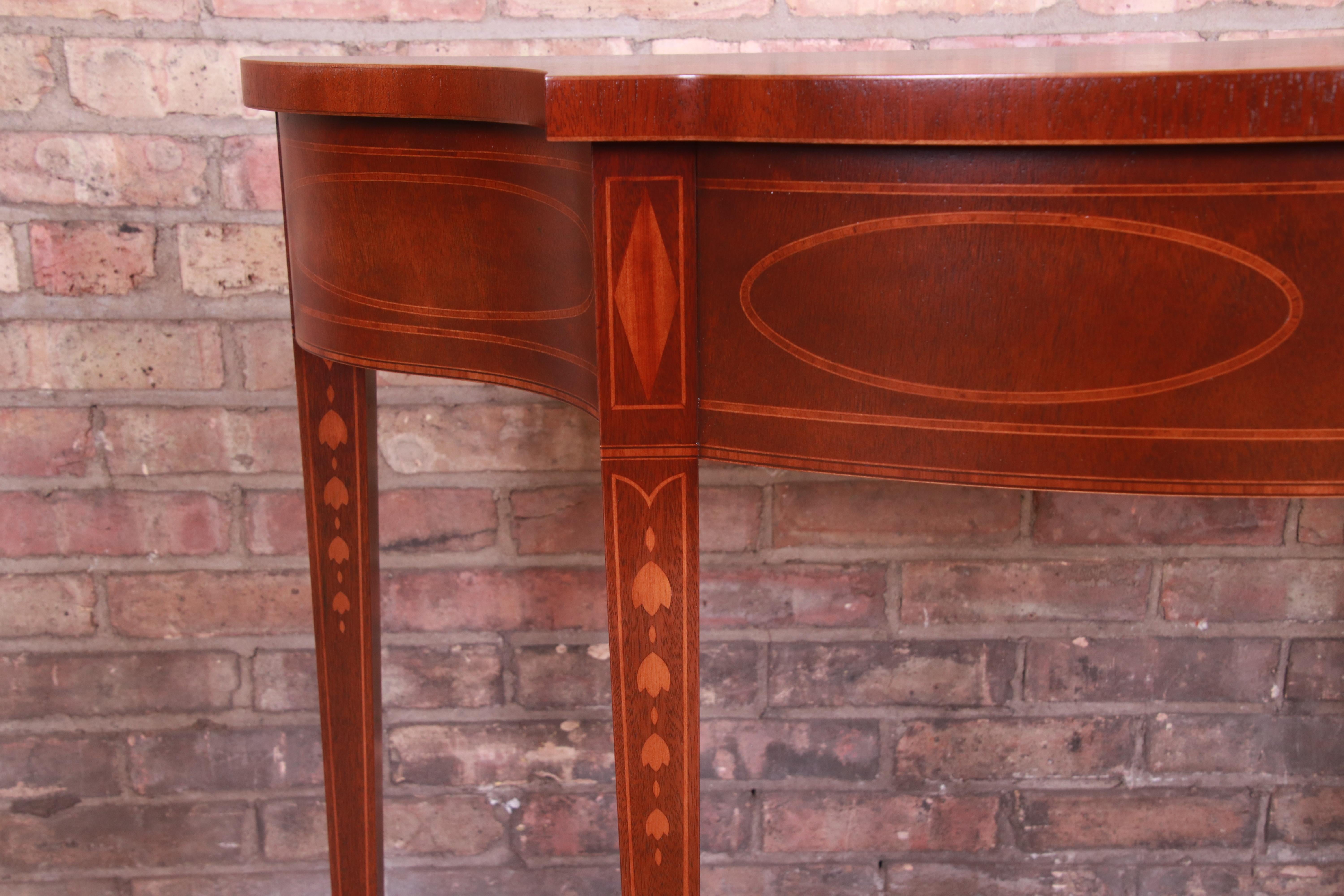 Baker Furniture Historic Charleston Mahogany Console Table, Newly Refinished 1