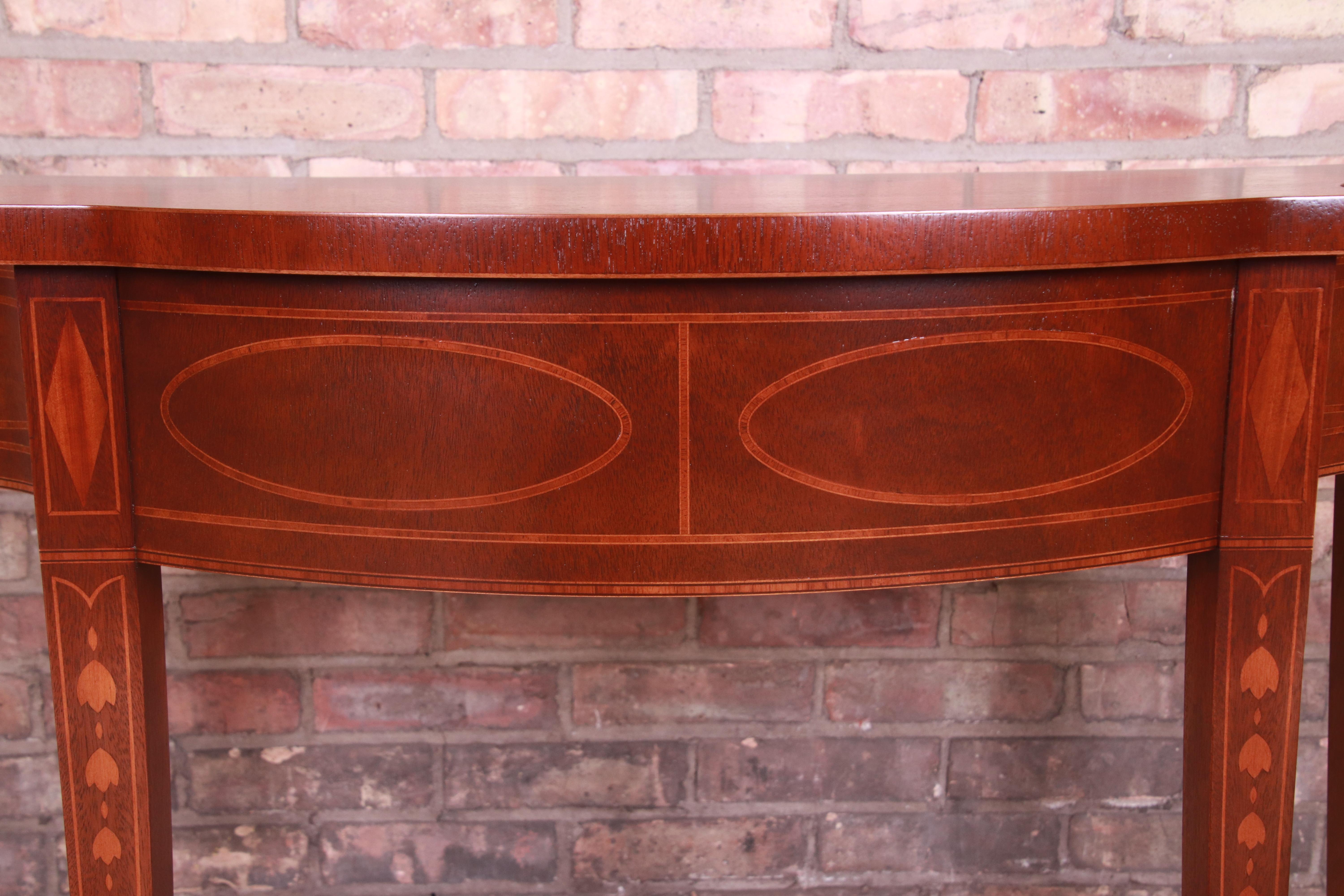 Baker Furniture Historic Charleston Mahogany Console Table, Newly Refinished 2