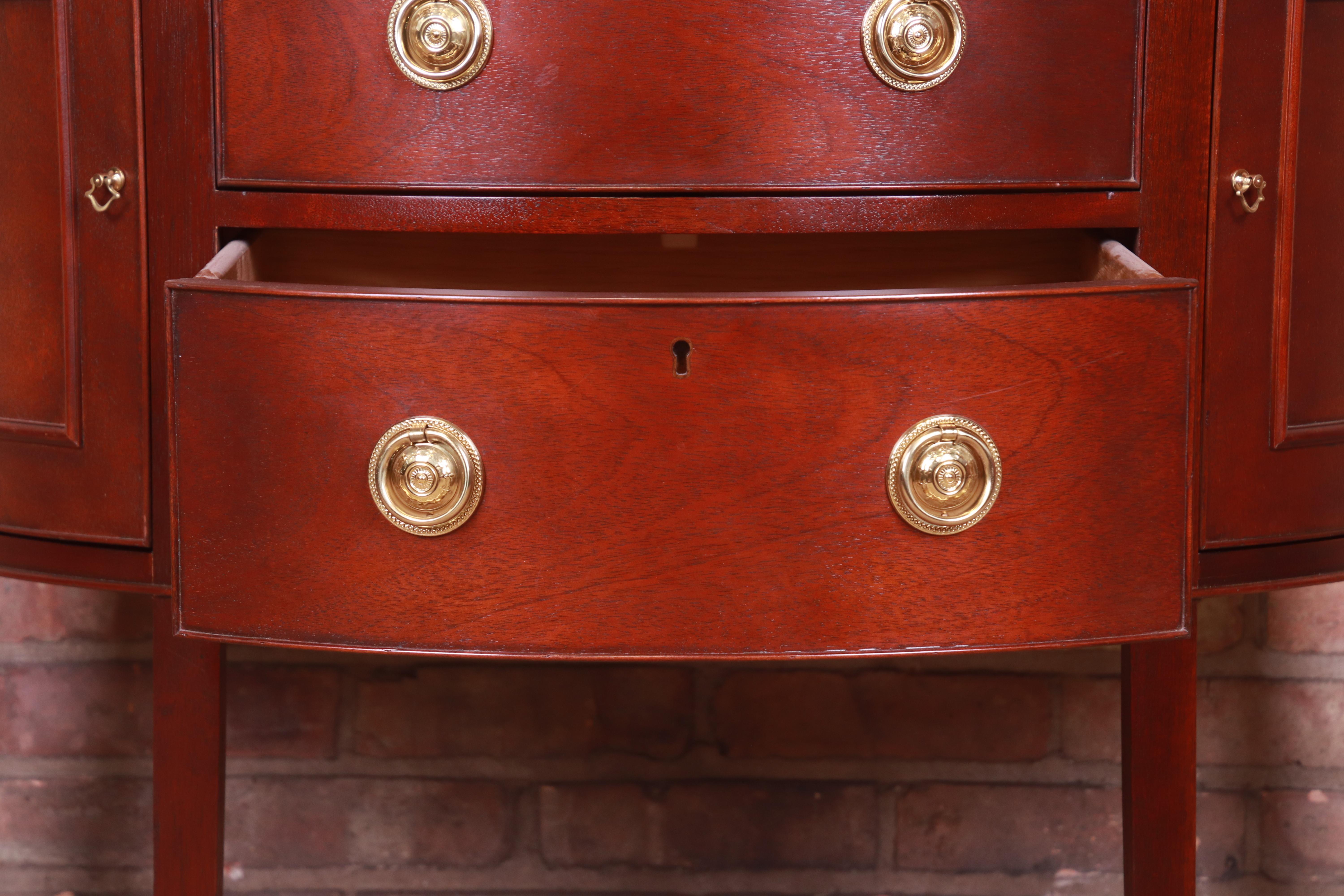 Baker Furniture Historic Charleston Mahogany Demilune Cabinet or Sideboard 4