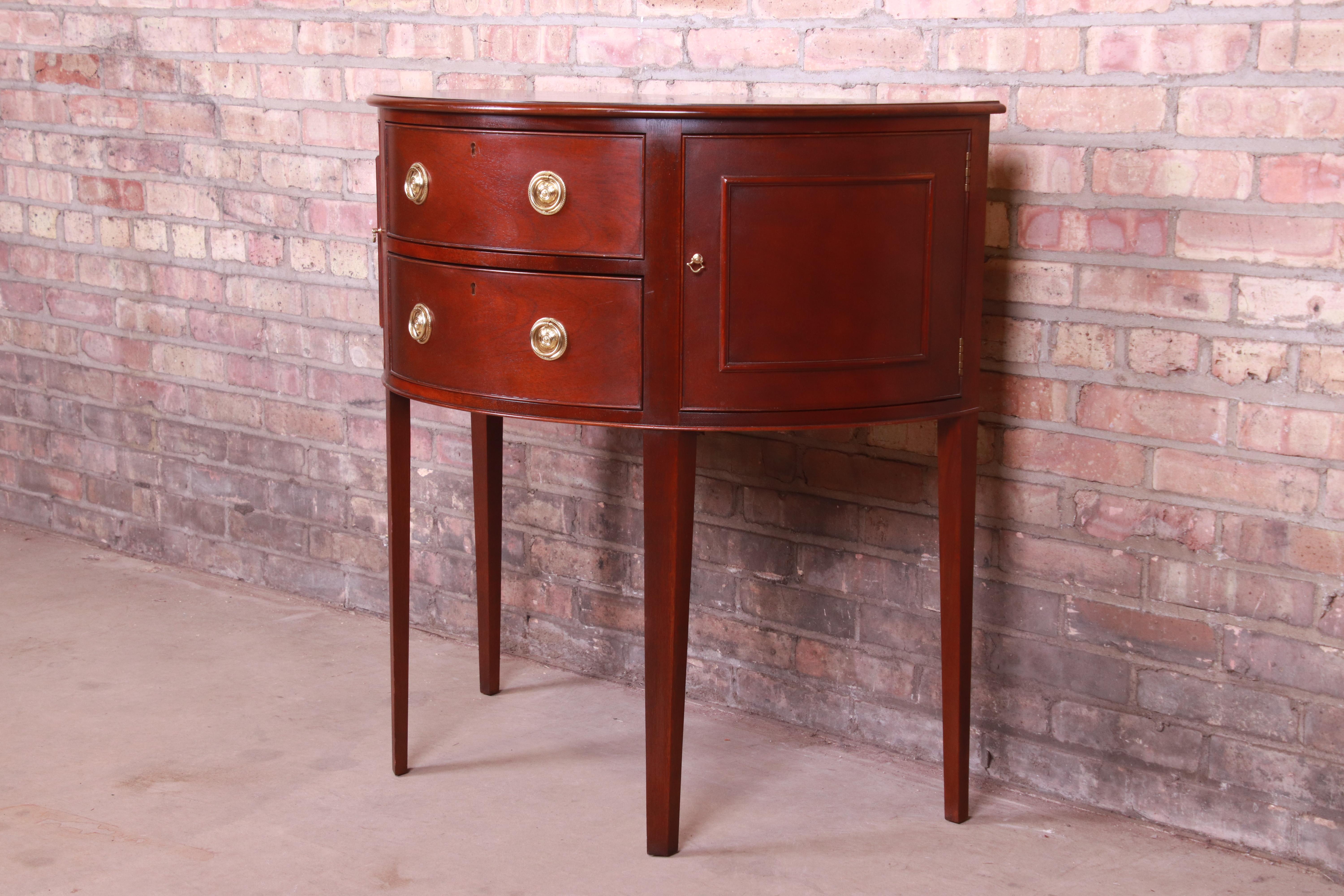 American Baker Furniture Historic Charleston Mahogany Demilune Cabinet or Sideboard