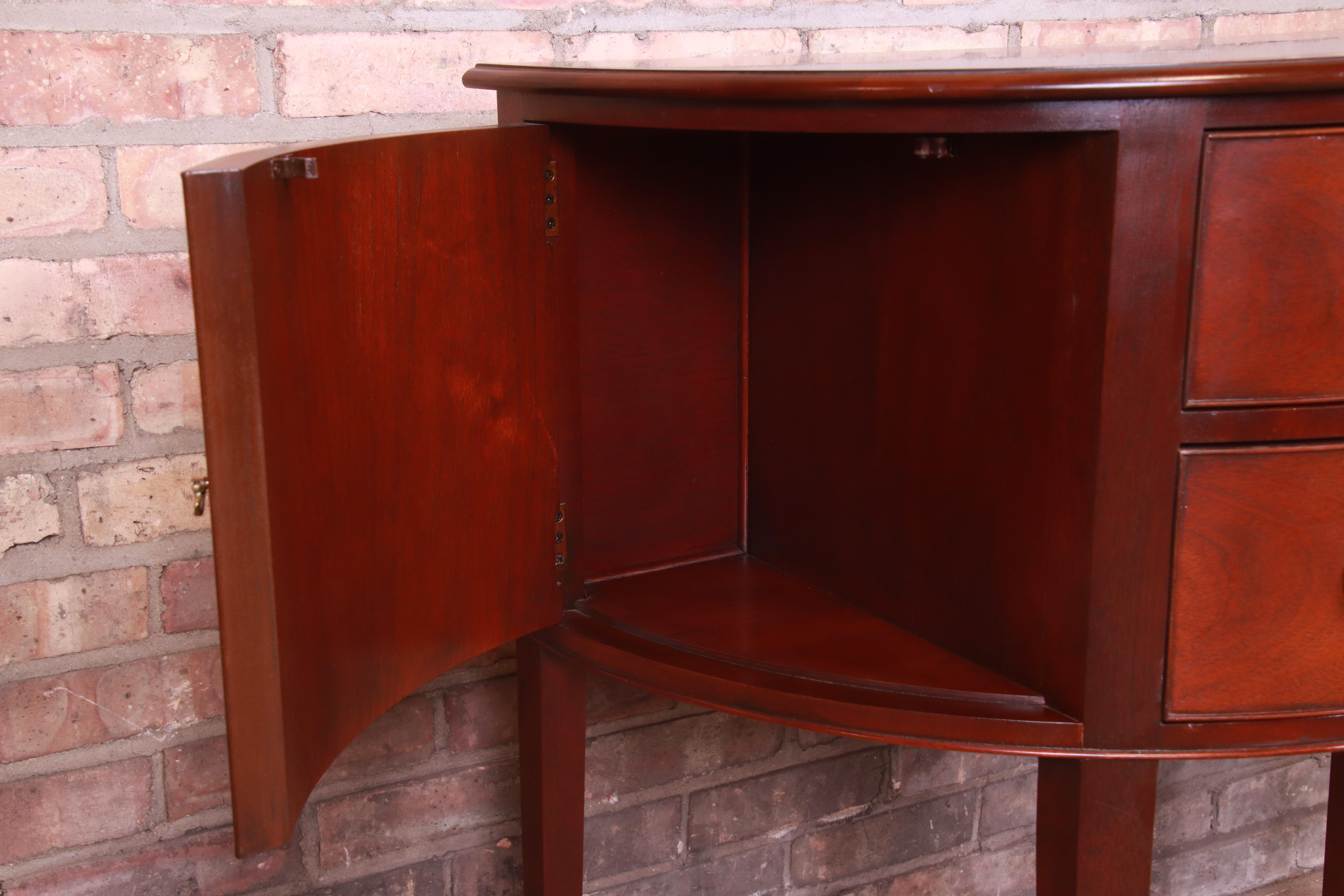 Baker Furniture Historic Charleston Mahogany Demilune Cabinet or Sideboard 1