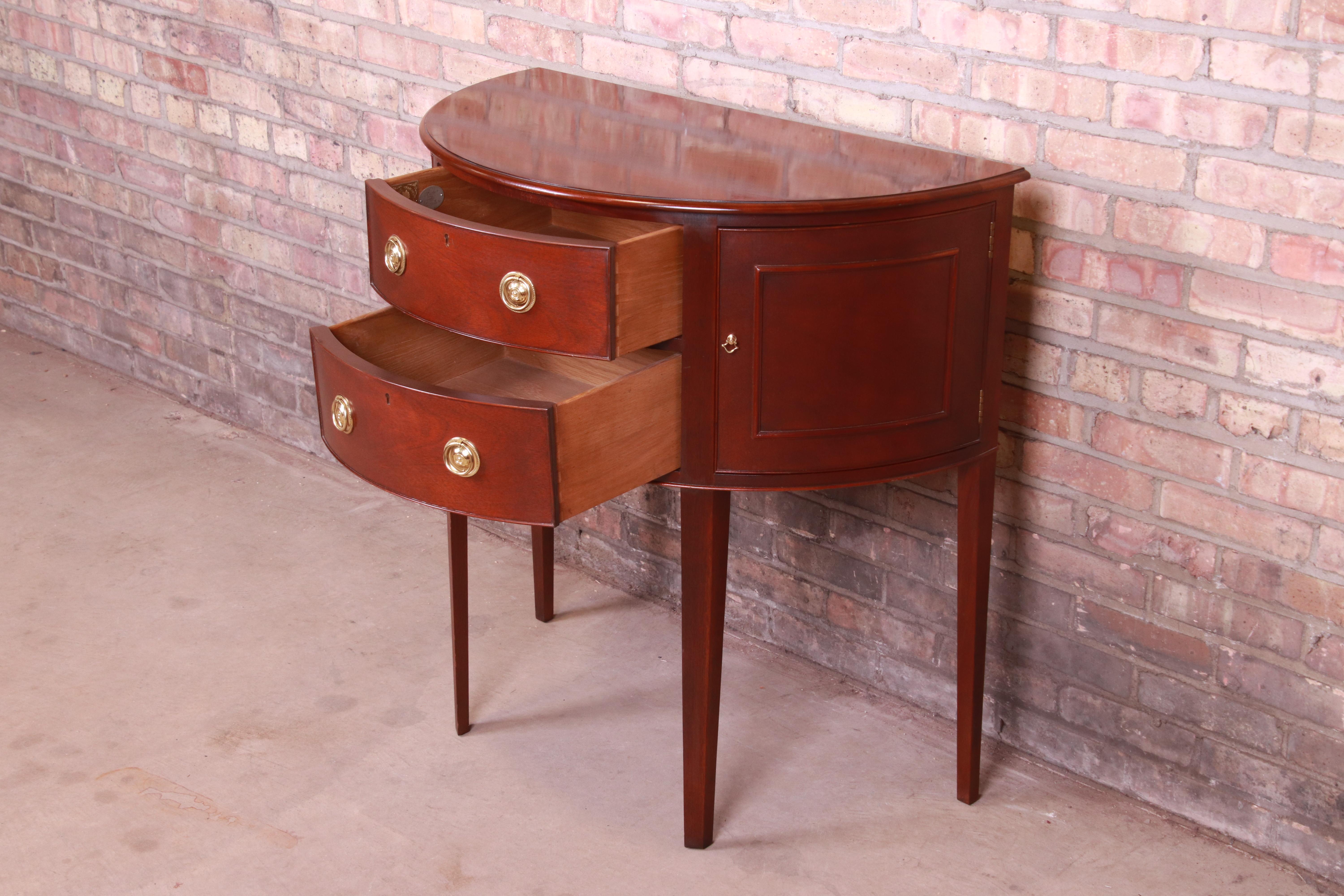 Baker Furniture Historic Charleston Mahogany Demilune Cabinet or Sideboard 2