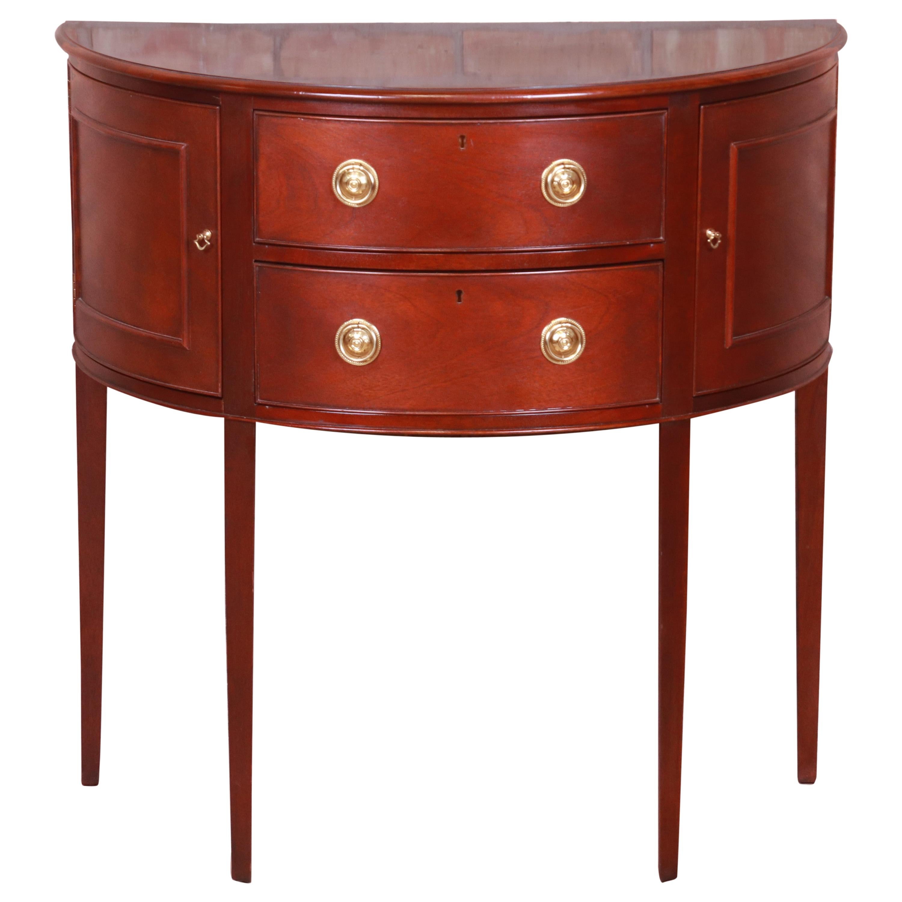 Baker Furniture Historic Charleston Mahogany Demilune Cabinet or Sideboard