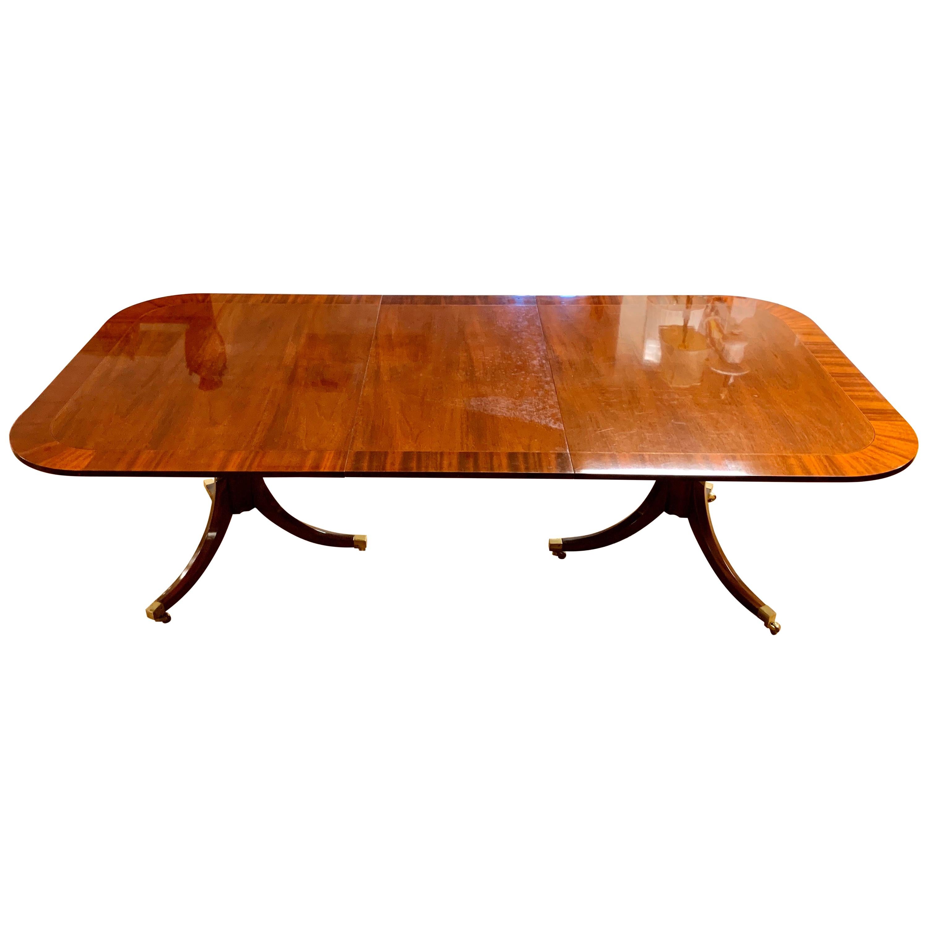 Baker Furniture Historic Charleston Mahogany Double Pedestal Table