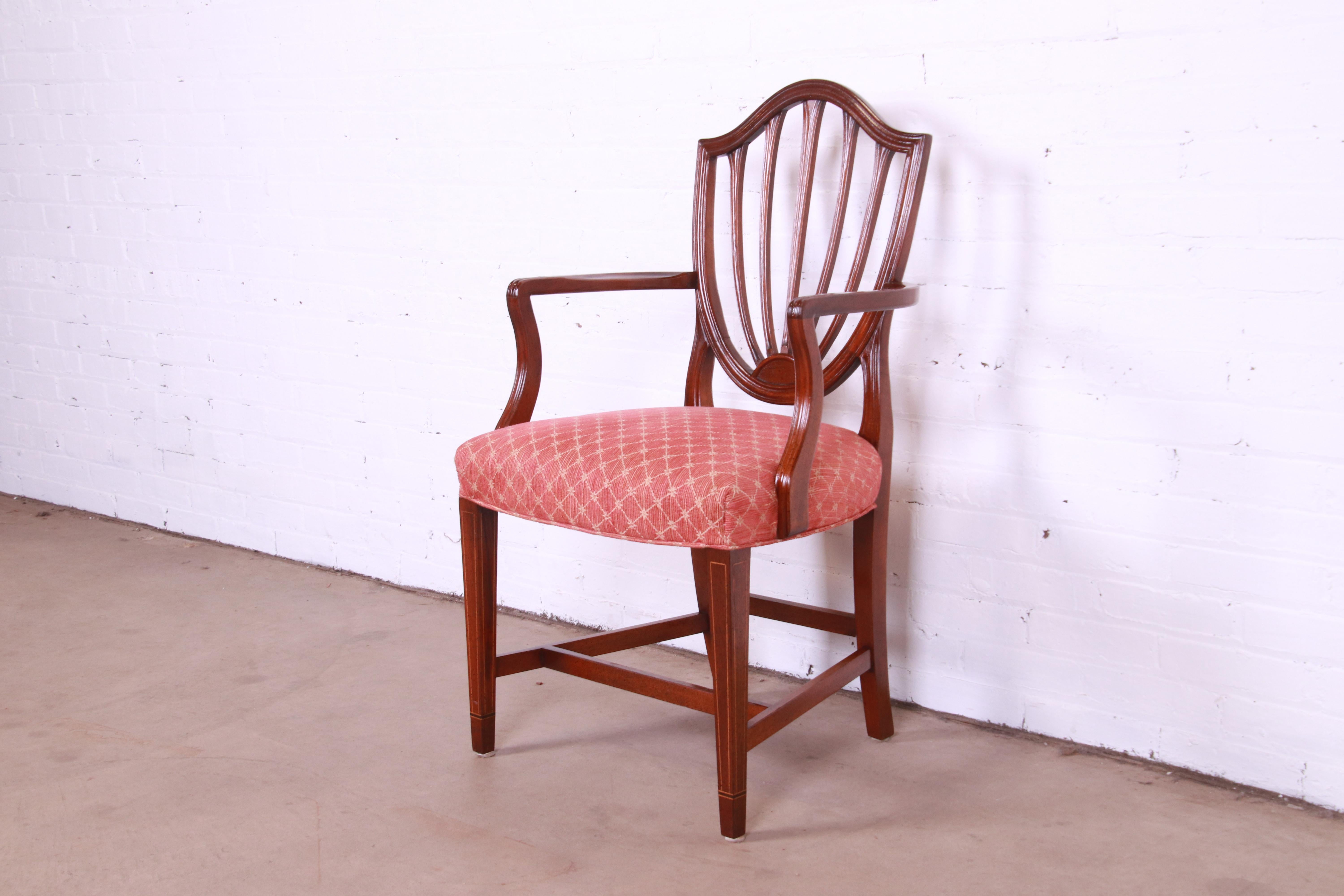 Baker Furniture Historic Charleston Mahogany Shield Back Dining Chairs, Set of 8 11