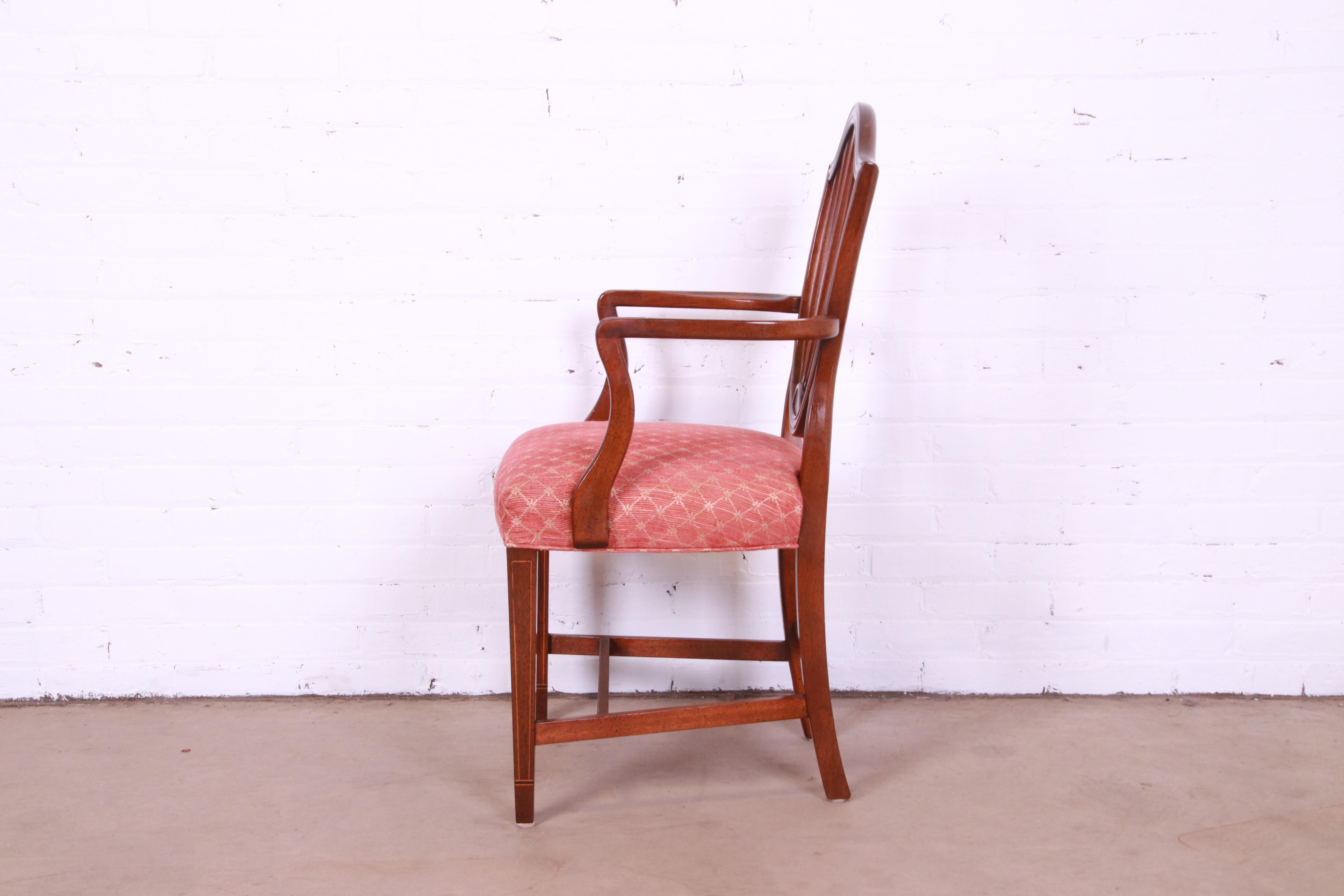 Baker Furniture Historic Charleston Mahogany Shield Back Dining Chairs, Set of 8 12