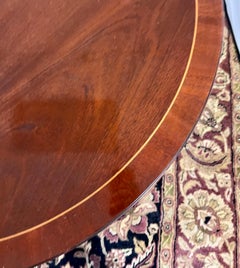 Baker Furniture Historic Charleston Model Mahogany Inlay Round Oval Dining Table
