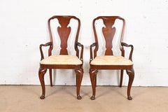 Baker Furniture Historic Charleston Queen Anne Carved Mahogany Dining Armchairs