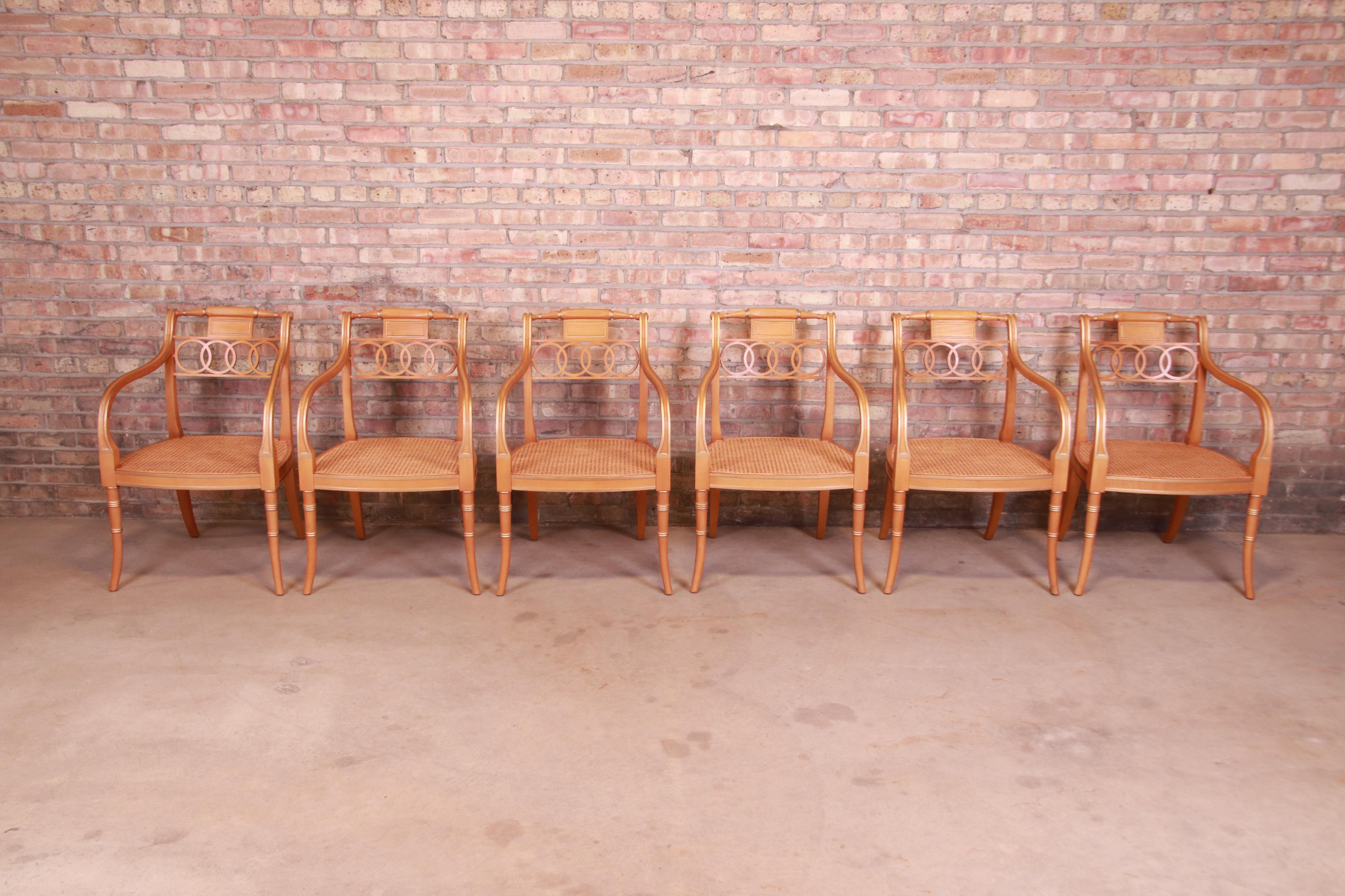American Baker Furniture Regency Dining Armchairs, Set of Six