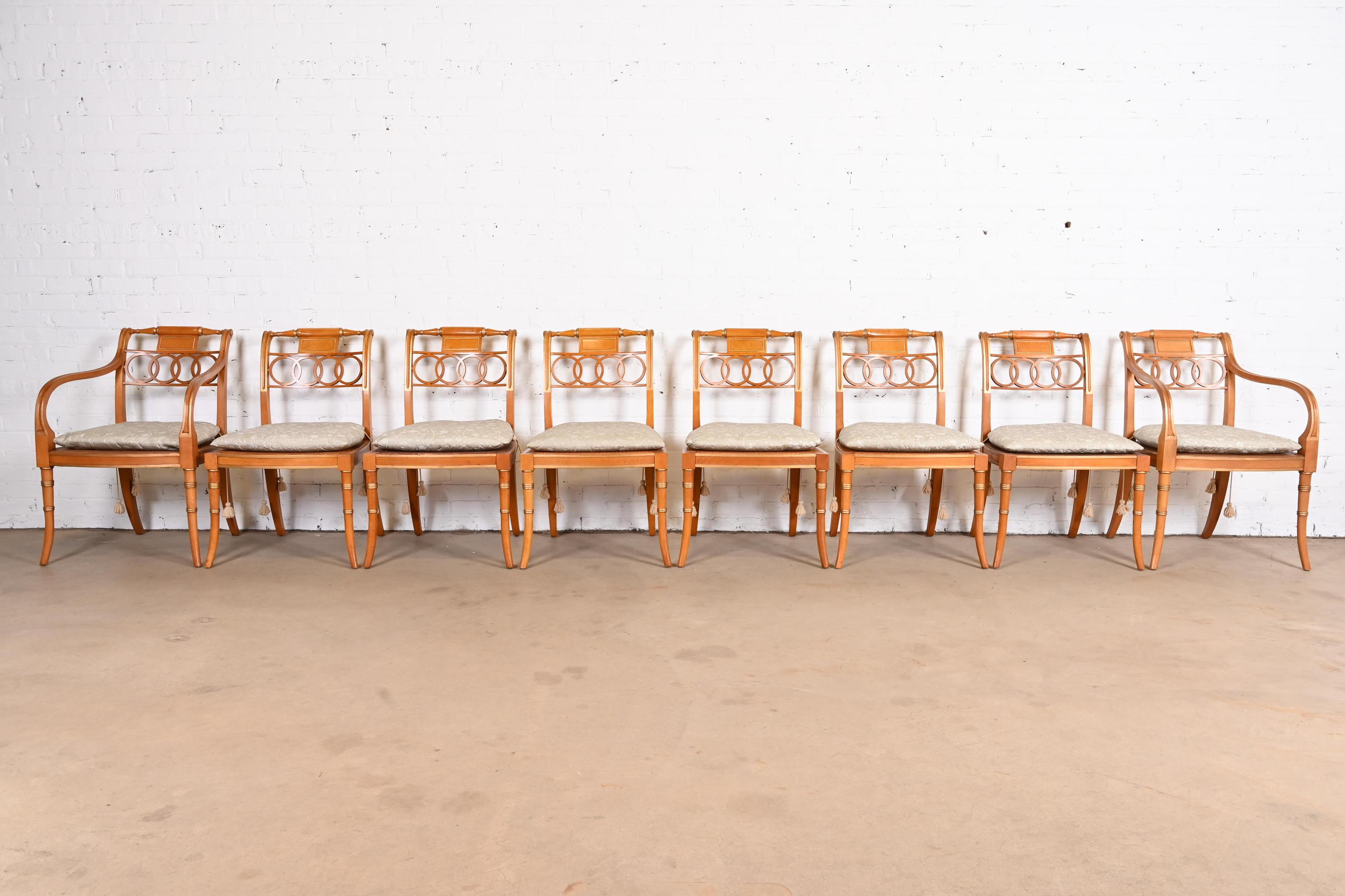 American Baker Furniture Historic Charleston Regency Dining Chairs, Set of Eight