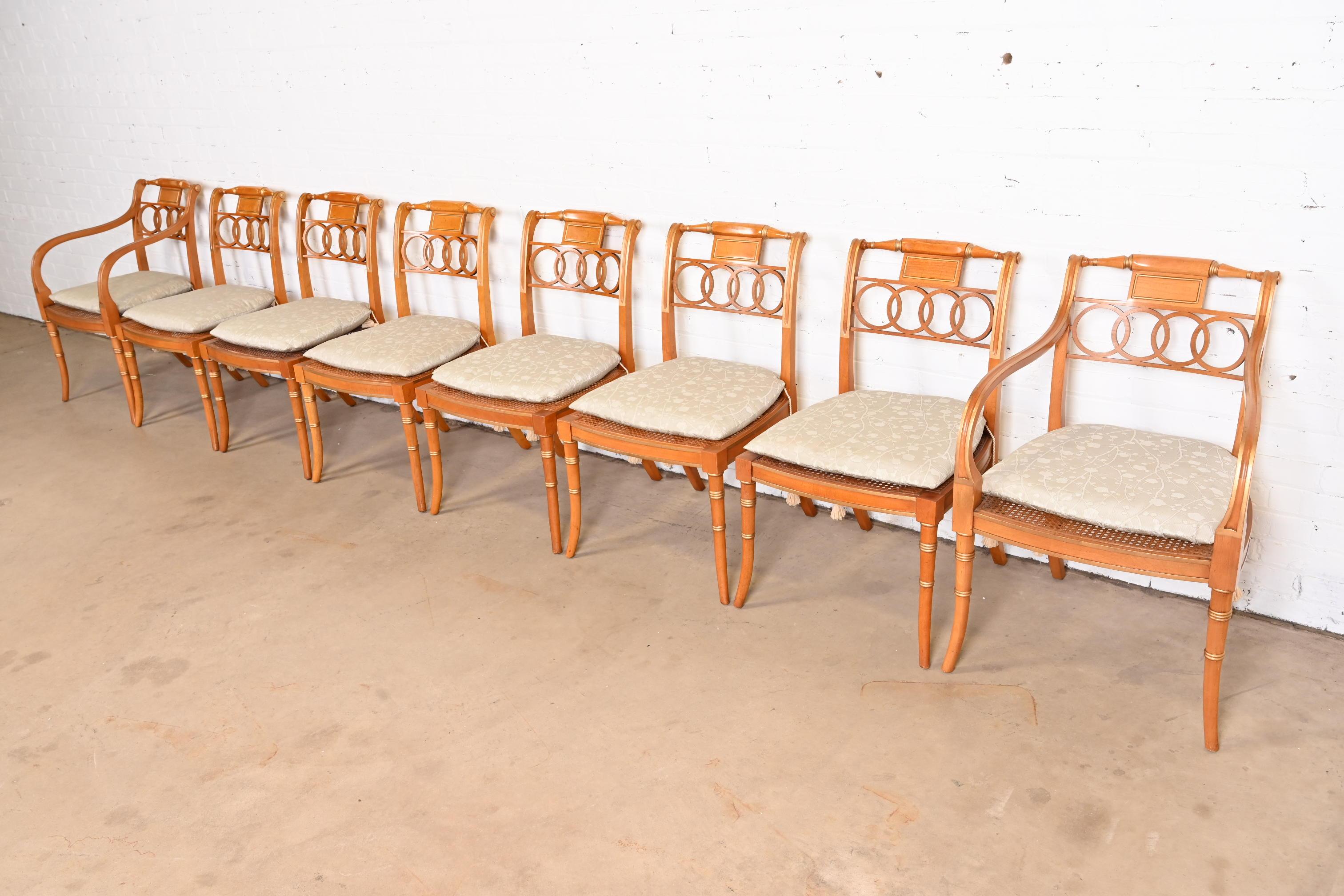 Baker Furniture Historic Charleston Regency Dining Chairs, Set of Eight In Good Condition In South Bend, IN