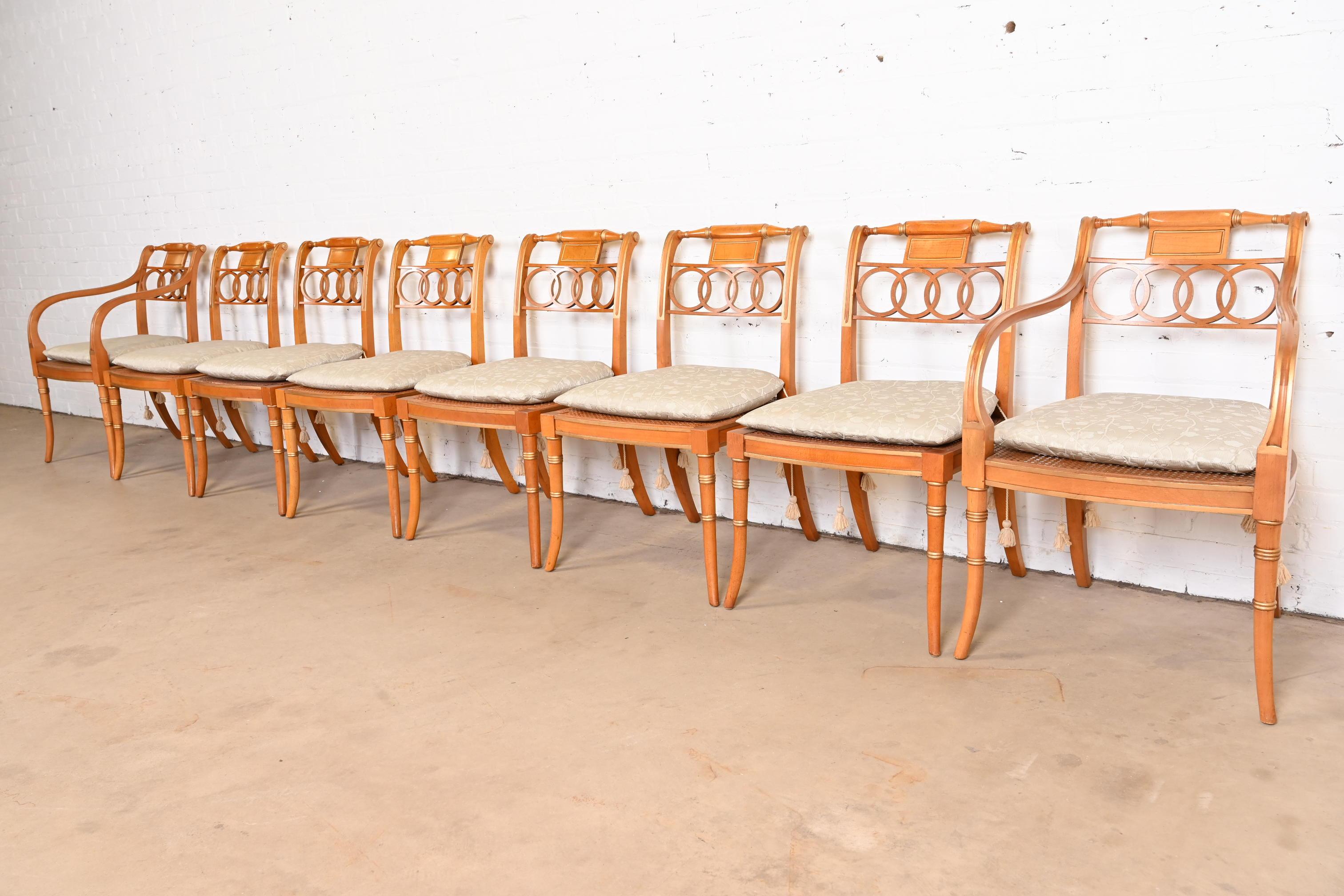 20th Century Baker Furniture Historic Charleston Regency Dining Chairs, Set of Eight