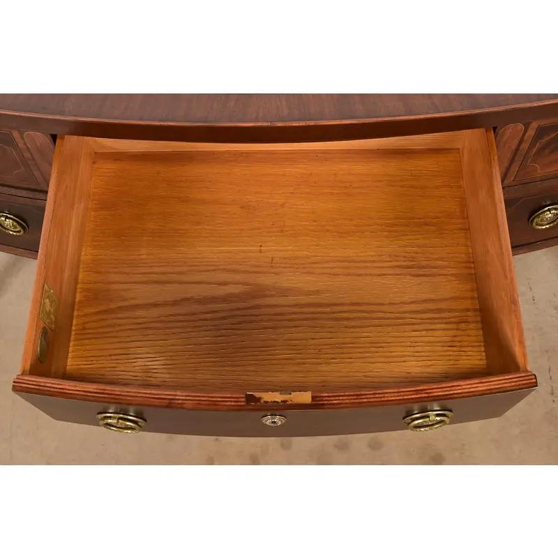 Baker Furniture Historic Federal Inlaid Sideboard Credenza, Newly Refinished For Sale 2