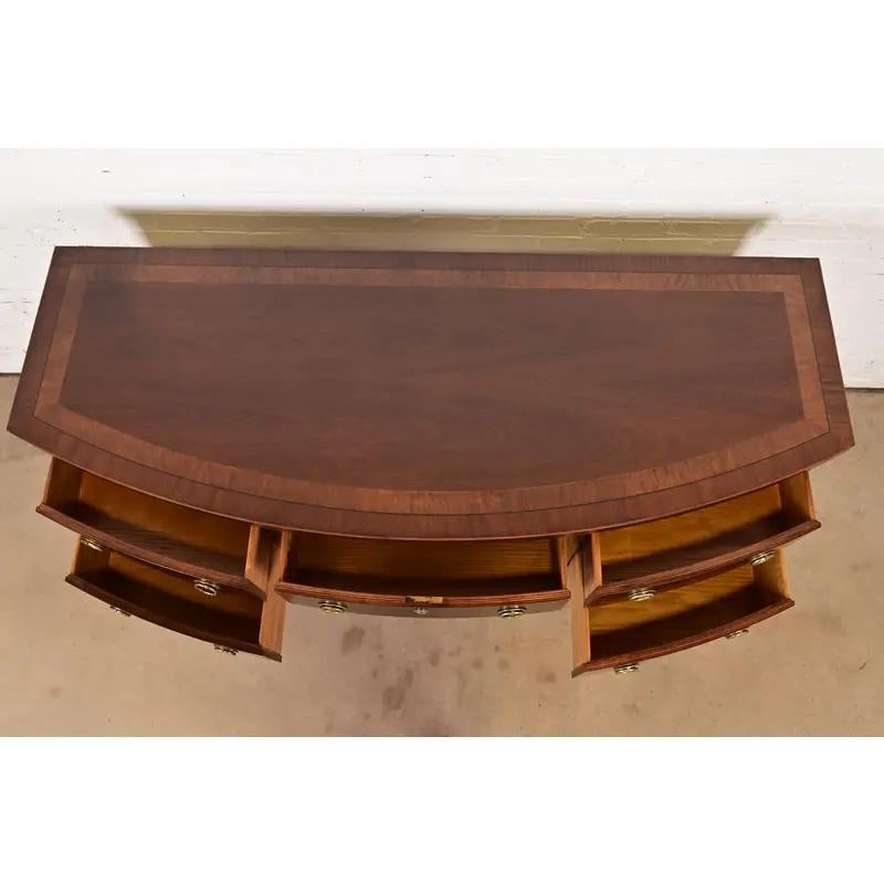 Baker Furniture Historic Federal Inlaid Sideboard Credenza, Newly Refinished For Sale 3