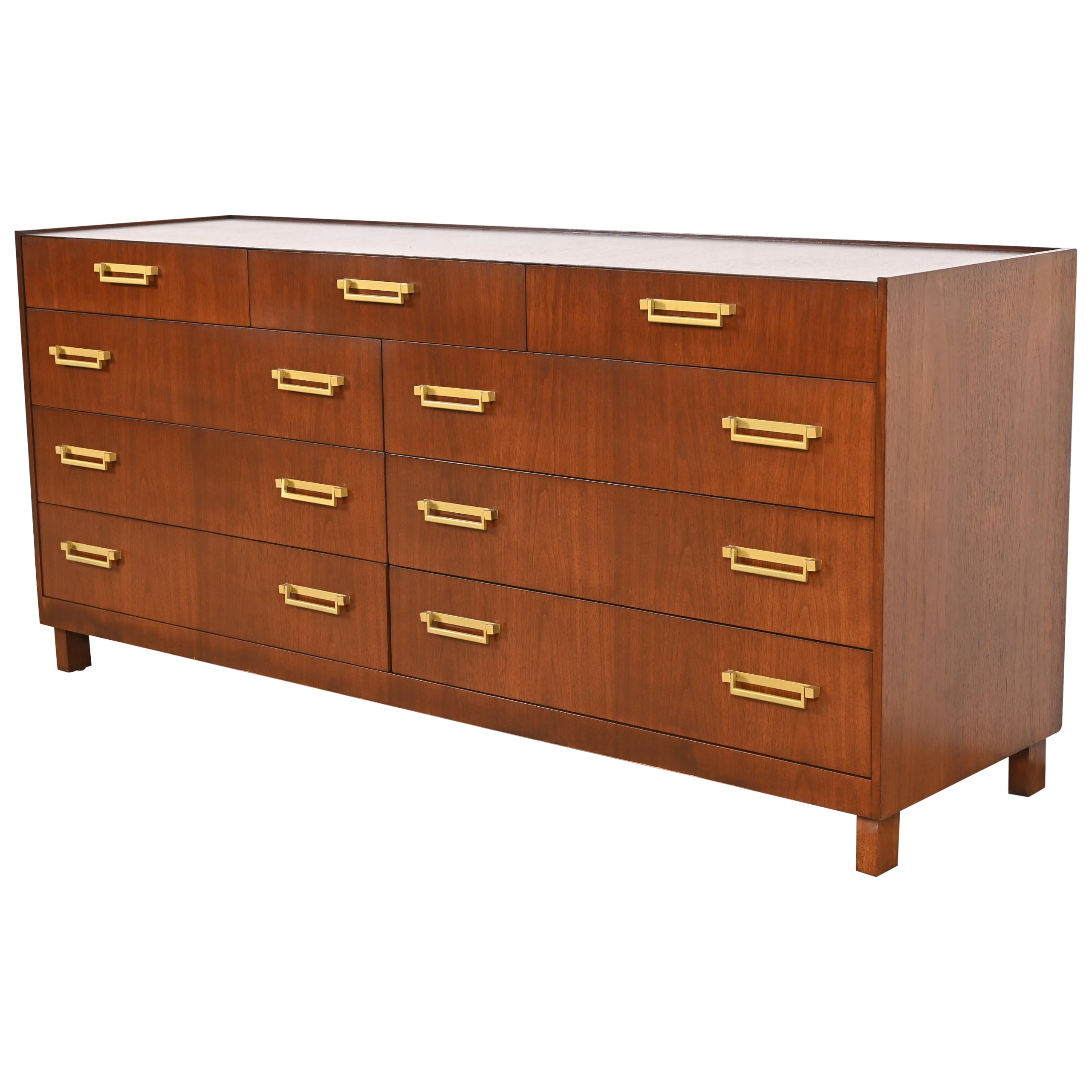 Baker Furniture Hollywood Regency Campaign Dresser or Credenza, Refinished