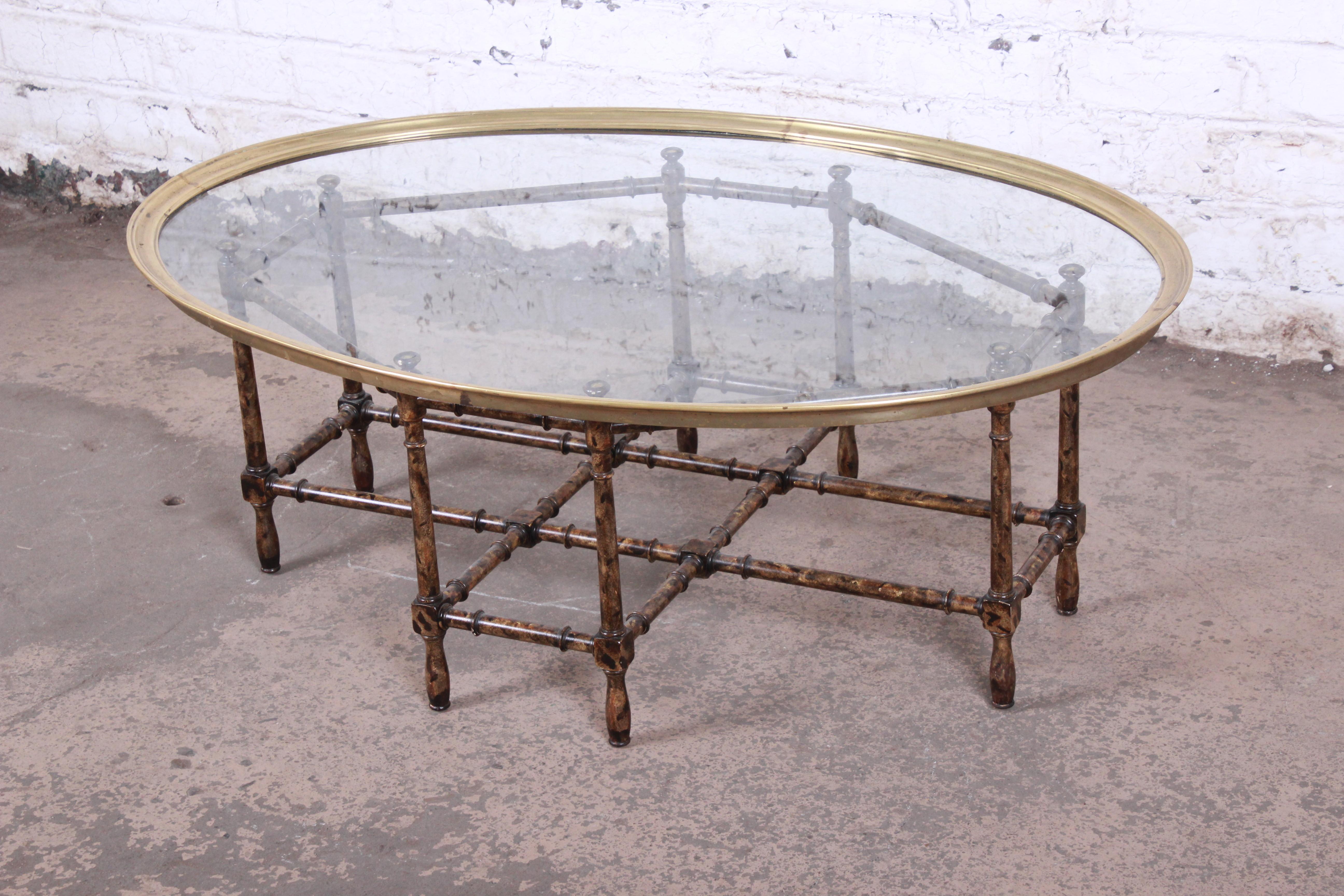 Mid-Century Modern Baker Furniture Hollywood Regency Chinoiserie Faux Bamboo Cocktail Table, 1970s