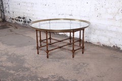 Baker Furniture Hollywood Regency Chinoiserie Faux Bamboo Cocktail Table