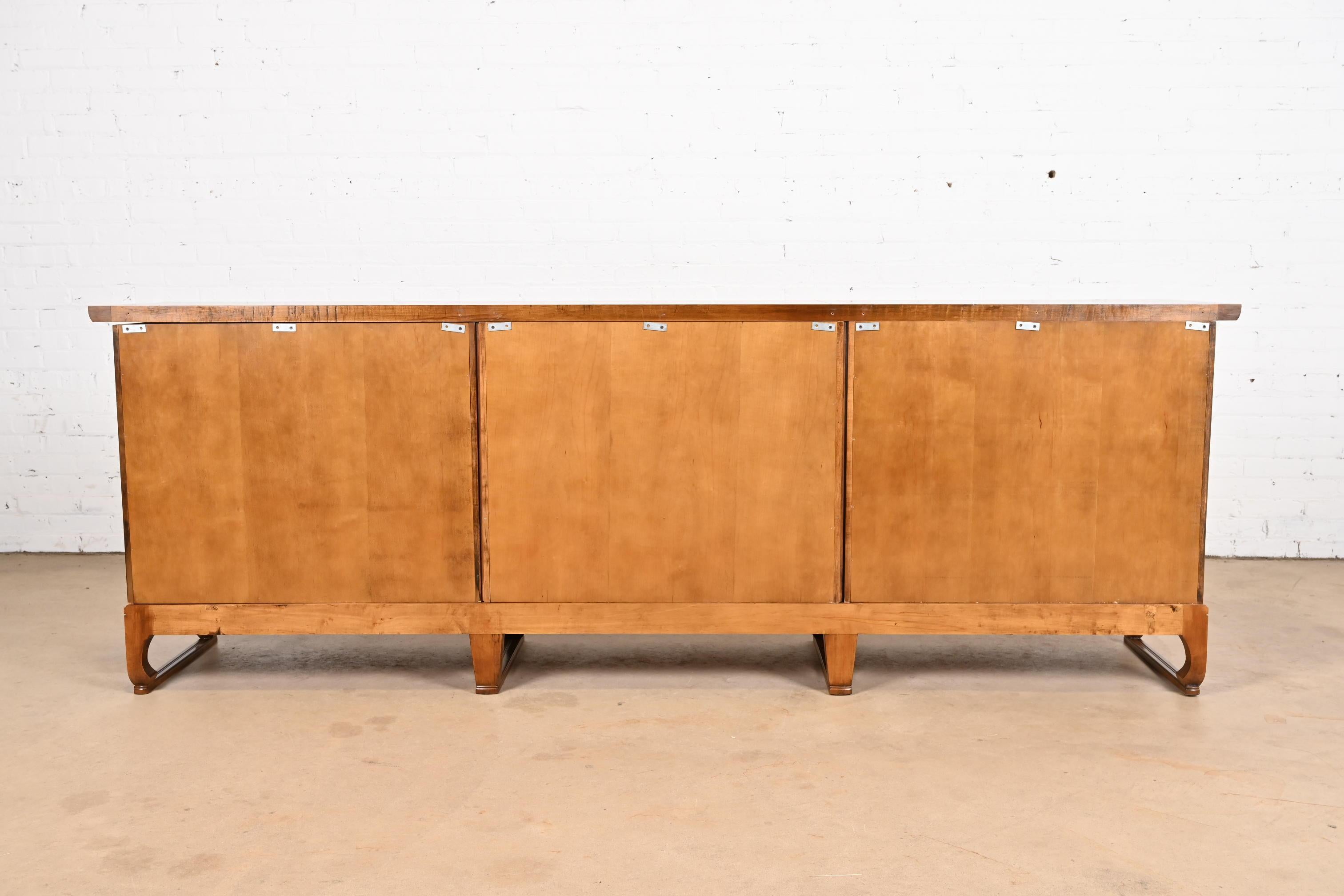 Baker Furniture Hollywood Regency Chinoiserie Monumental Burled Walnut Sideboard 6