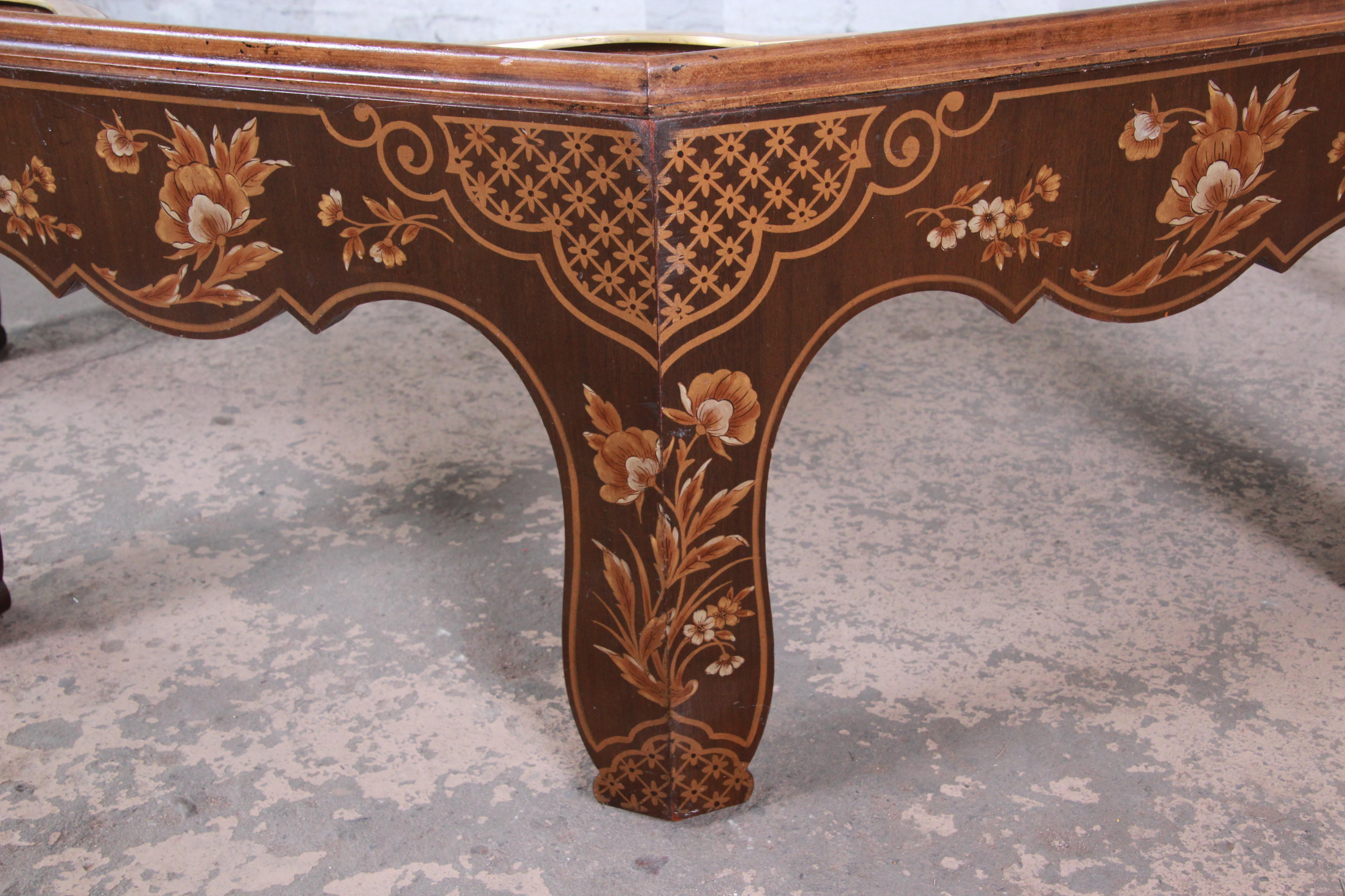 Baker Furniture Hollywood Regency Chinoiserie Octagonal Cocktail Table 2