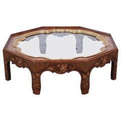 Baker Furniture Hollywood Regency Chinoiserie Octagonal Cocktail Table