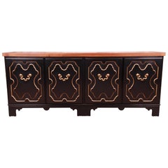 Baker Furniture Hollywood Regency Chinoiserie Sideboard Credenza or Bar Cabinet