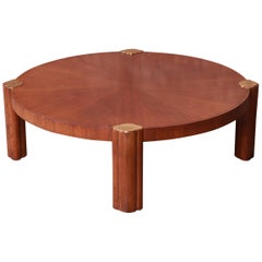 Baker Furniture Hollywood Regency Chinoiserie Walnut and Brass Cocktail Table