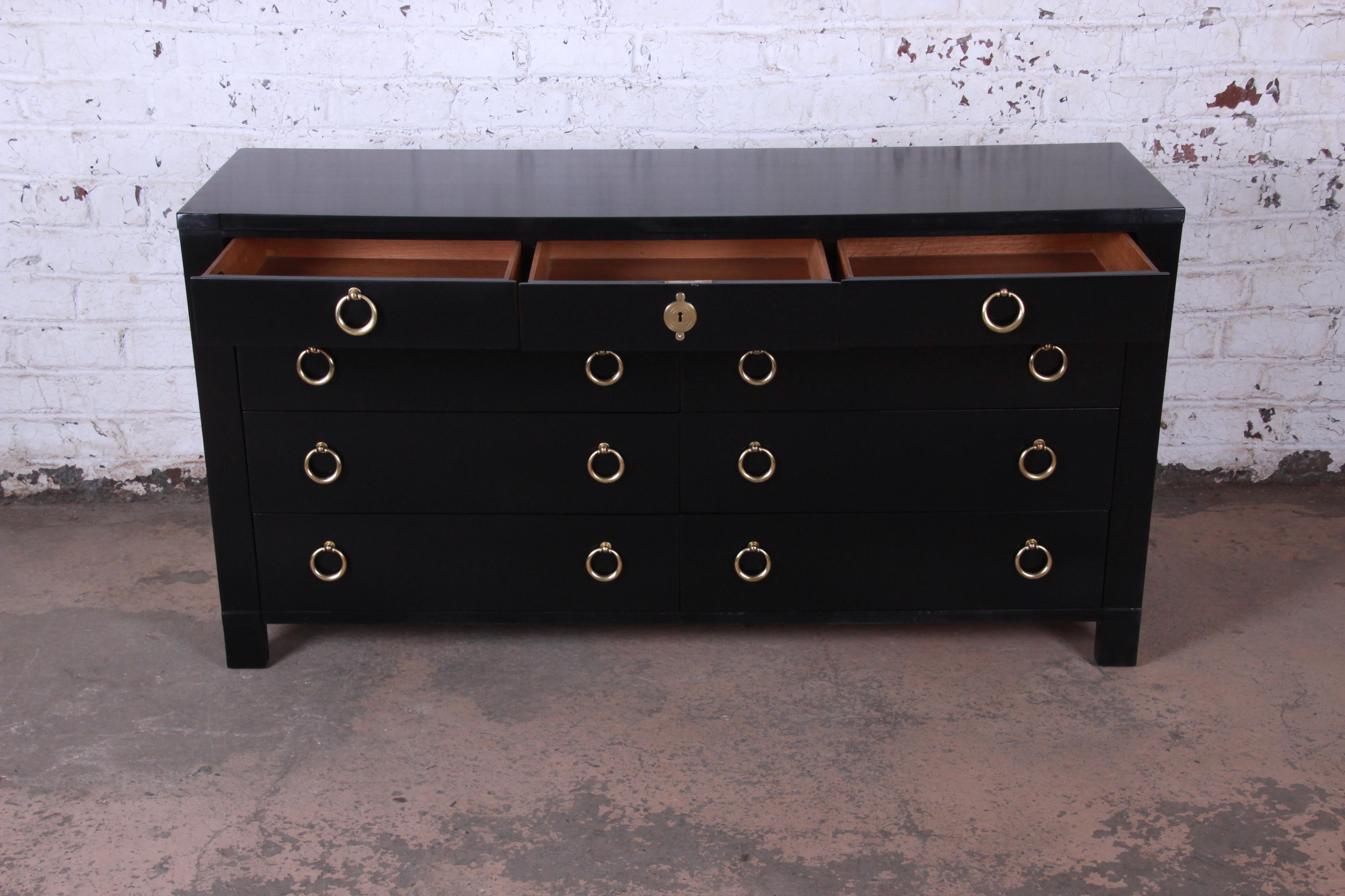 Baker Furniture Hollywood Regency Ebonized Long Dresser 4