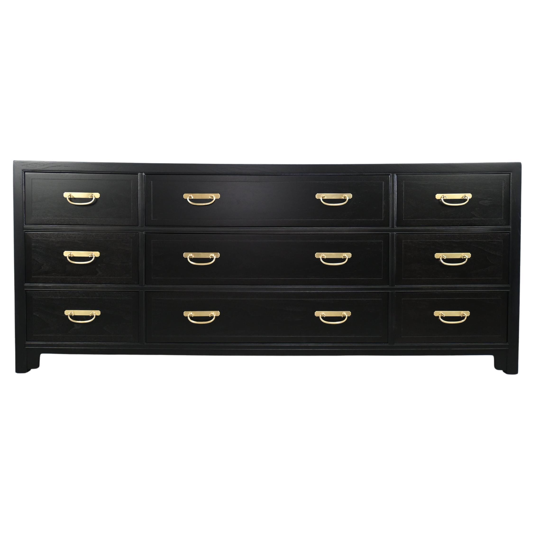 Pair of Hollywood Regency Style Ebonized Dressers at 1stDibs