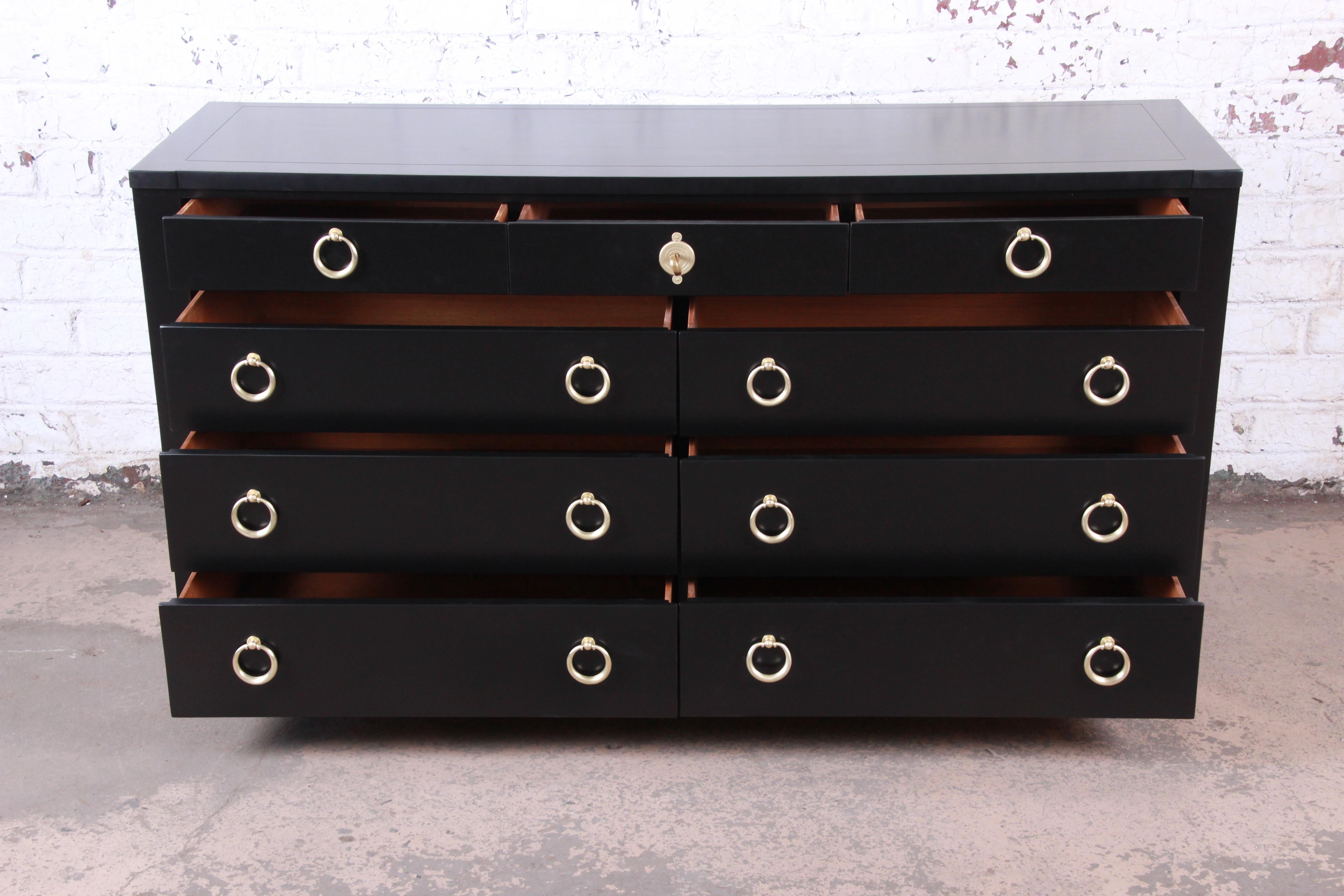 Mid-20th Century Baker Furniture Hollywood Regency Lacquered Dresser or Credenza, Refinished