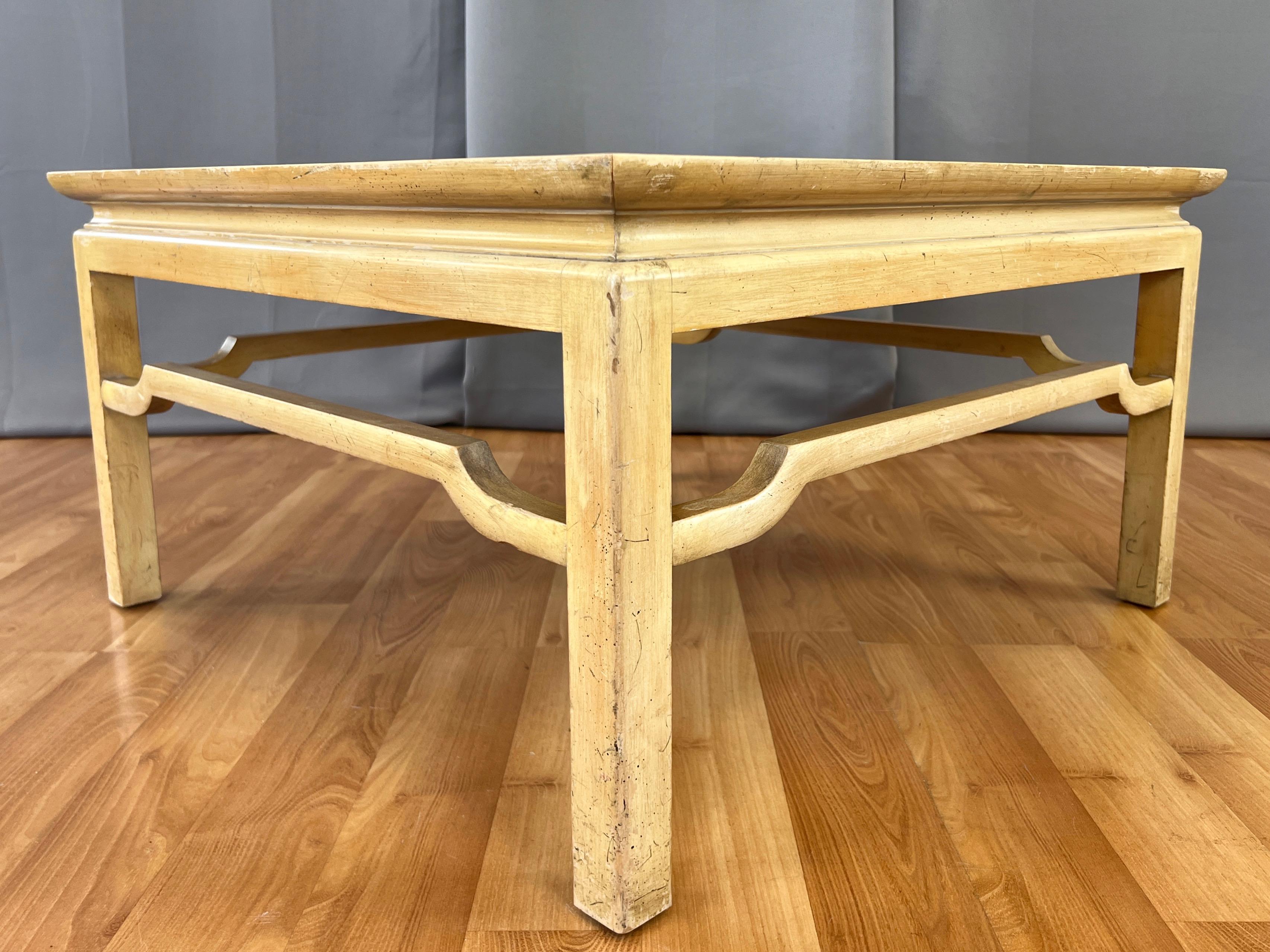 Baker Furniture Hollywood Regency Verre Églomisé Square Coffee Table, c. 1950 For Sale 7