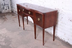 Baker Furniture Inlaid Mahogany Bow Front Hepplewhite Sideboard Credenza