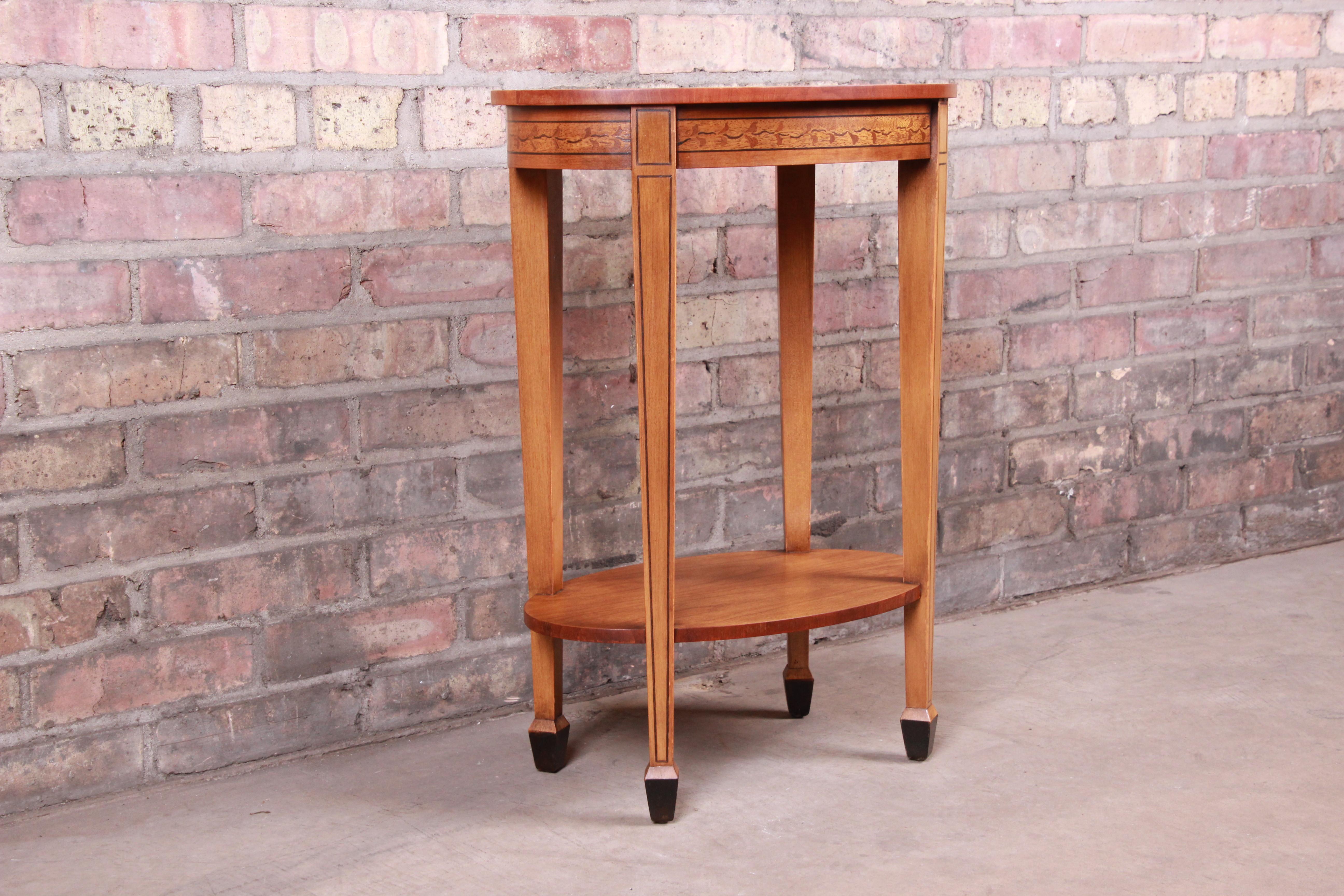 American Baker Furniture Inlaid Mahogany Federal Style Side Table or Nightstand