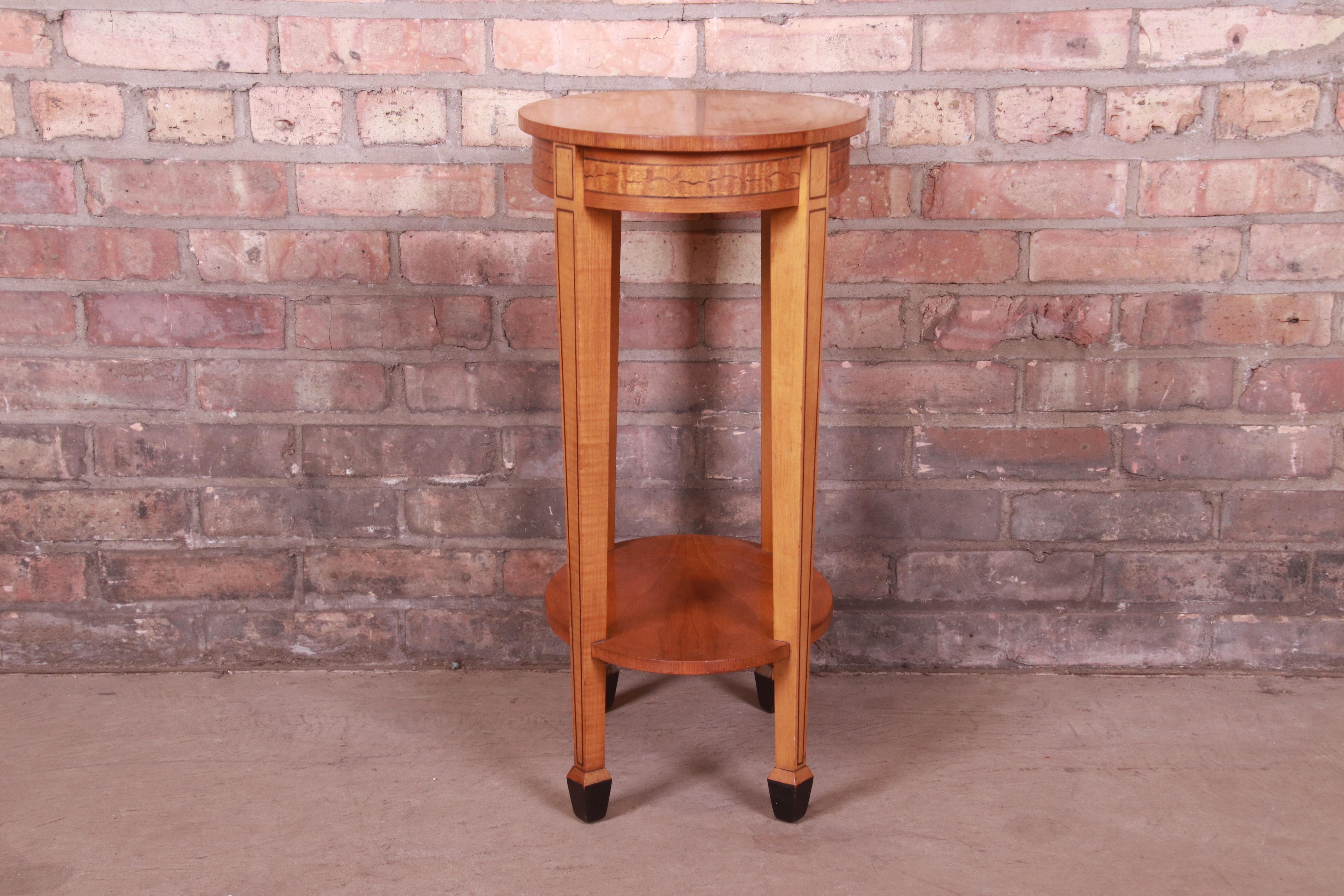 20th Century Baker Furniture Inlaid Mahogany Federal Style Side Table or Nightstand