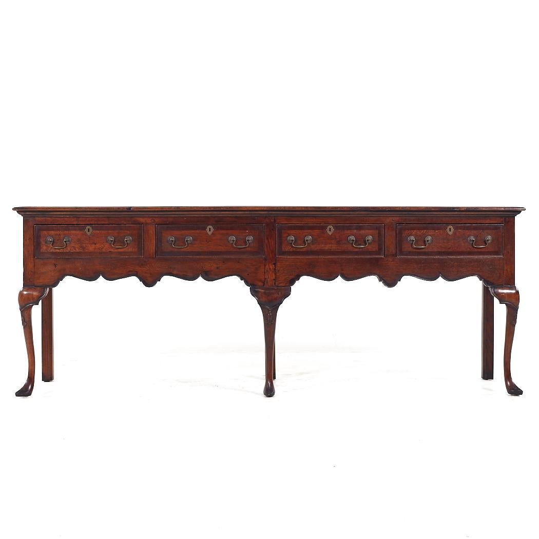 American Baker Furniture Inlaid Oak Welsh Credenza Hutch For Sale