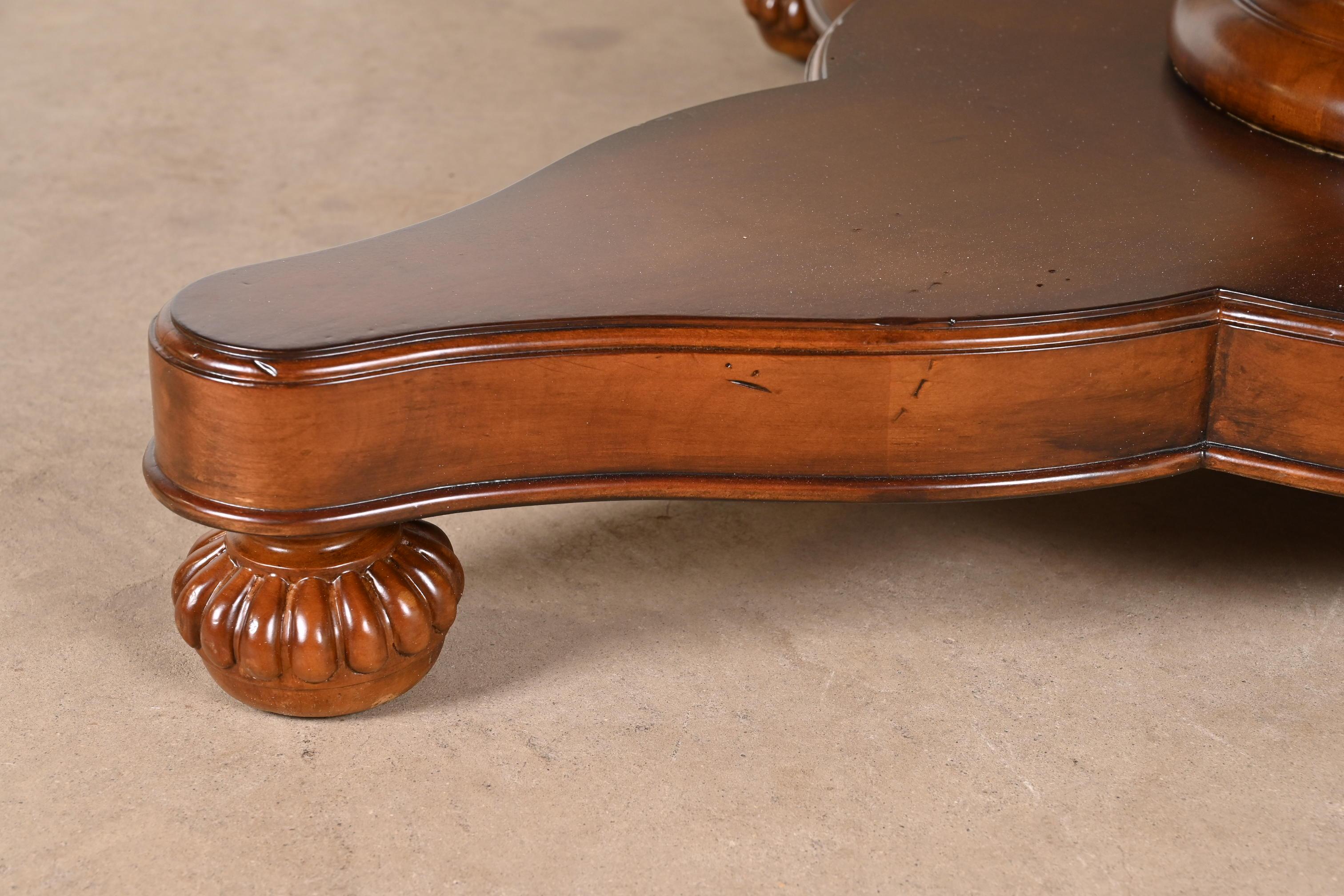 Baker Furniture Italian Empire Cherry Wood Pedestal Dining Table, Refinished For Sale 14