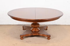Baker Furniture Italian Empire Cherry Wood Pedestal Dining Table, Refinished