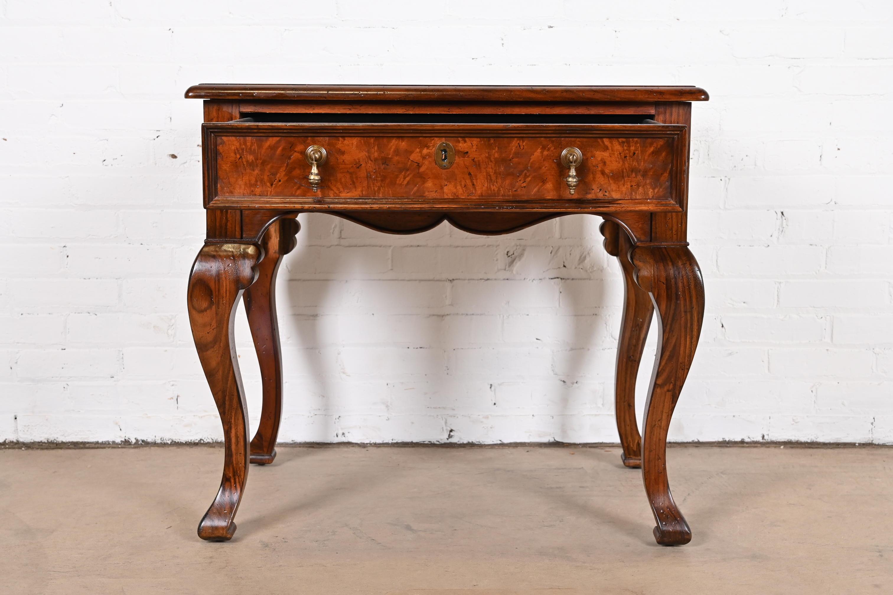 Baker Furniture Italian Provincial Burl Wood Dressing Table In Good Condition For Sale In South Bend, IN